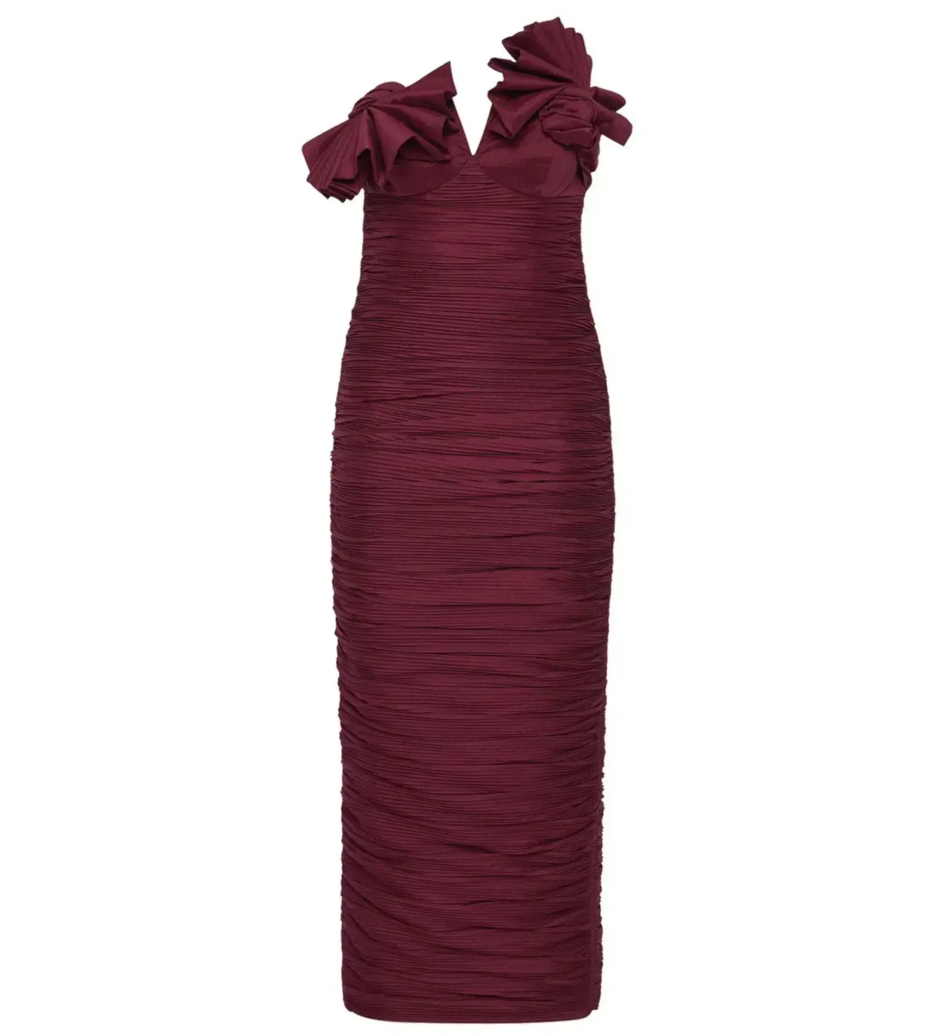 Rachel Gilbert Jensen Midi Dress Merlot Size 12 - Image 1