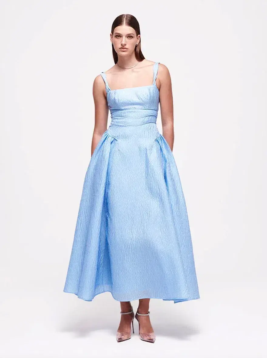 Rachel Gilbert Sophy Strap Midi Dress Blue Size 12 - Image 1