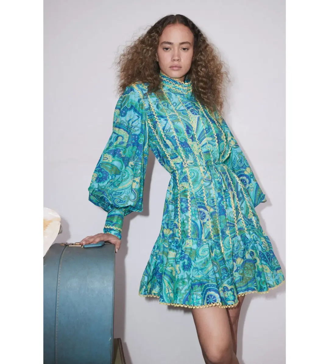 Alemais Ceto Mini Dress Green Size 14 for rent on The Volte - main image