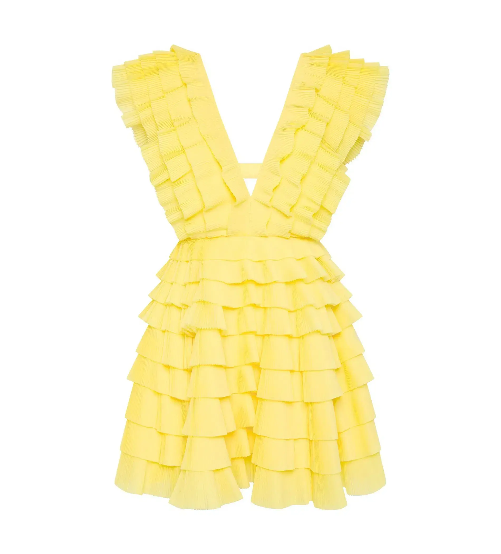 Aje Reflection Mini Dress Yellow Size 14 - Image 3