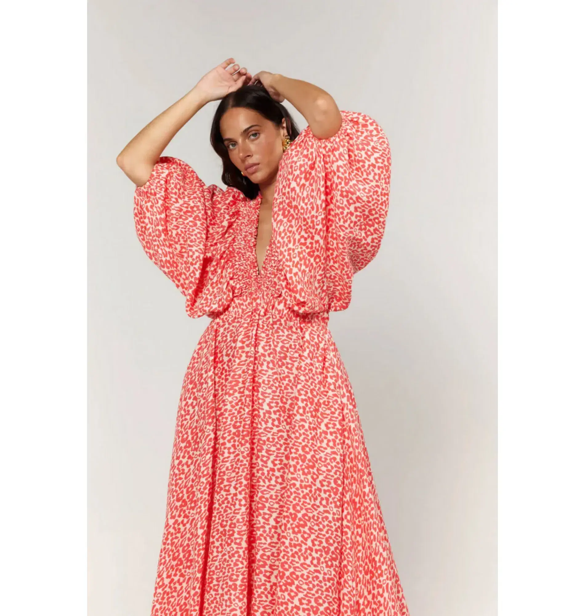 La Boheme Girls Essie V neck Maxi Dress Carol Oat Leopard Size 14-16 - Image 2