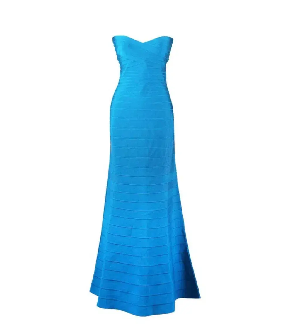Herve Leger Blue Sara Gown Blue Size M/AU 8-10 - Image 2