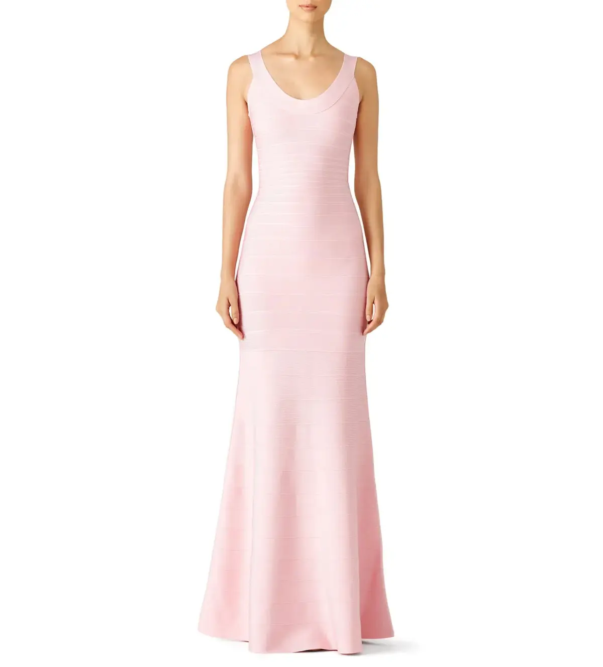 Herve Leger Ellen Bandage Gown Light Pink Size 6/S - Image 1