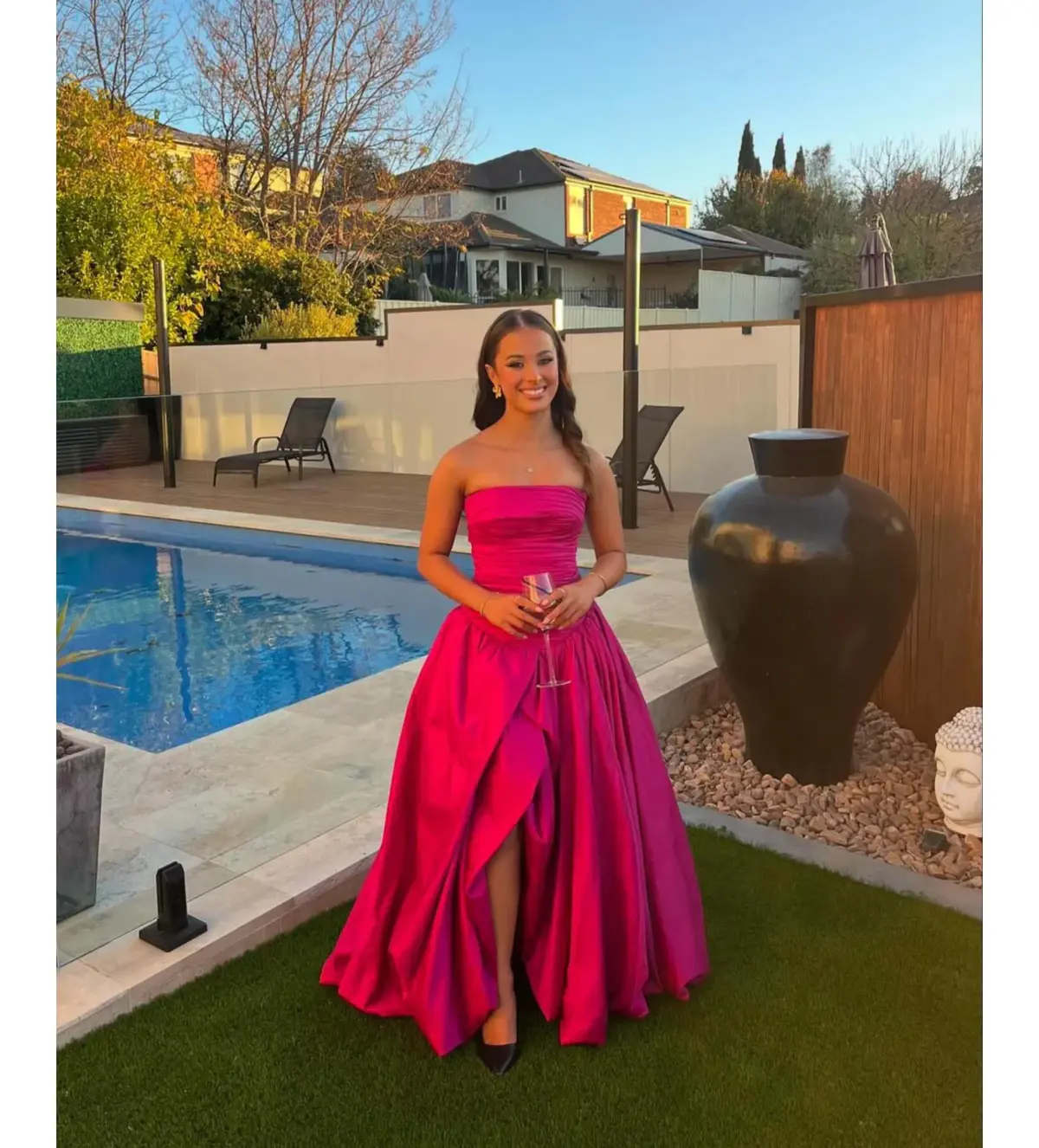 Aje Violette Bubble Hem Maxi Magenta Size AU 6 - Image 1