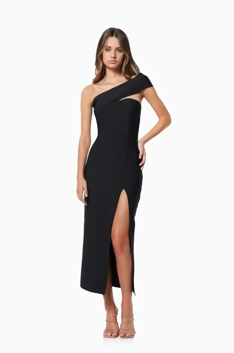 Elliatt Soroa Midi Dress Black Size M/AU 10 - Image 1