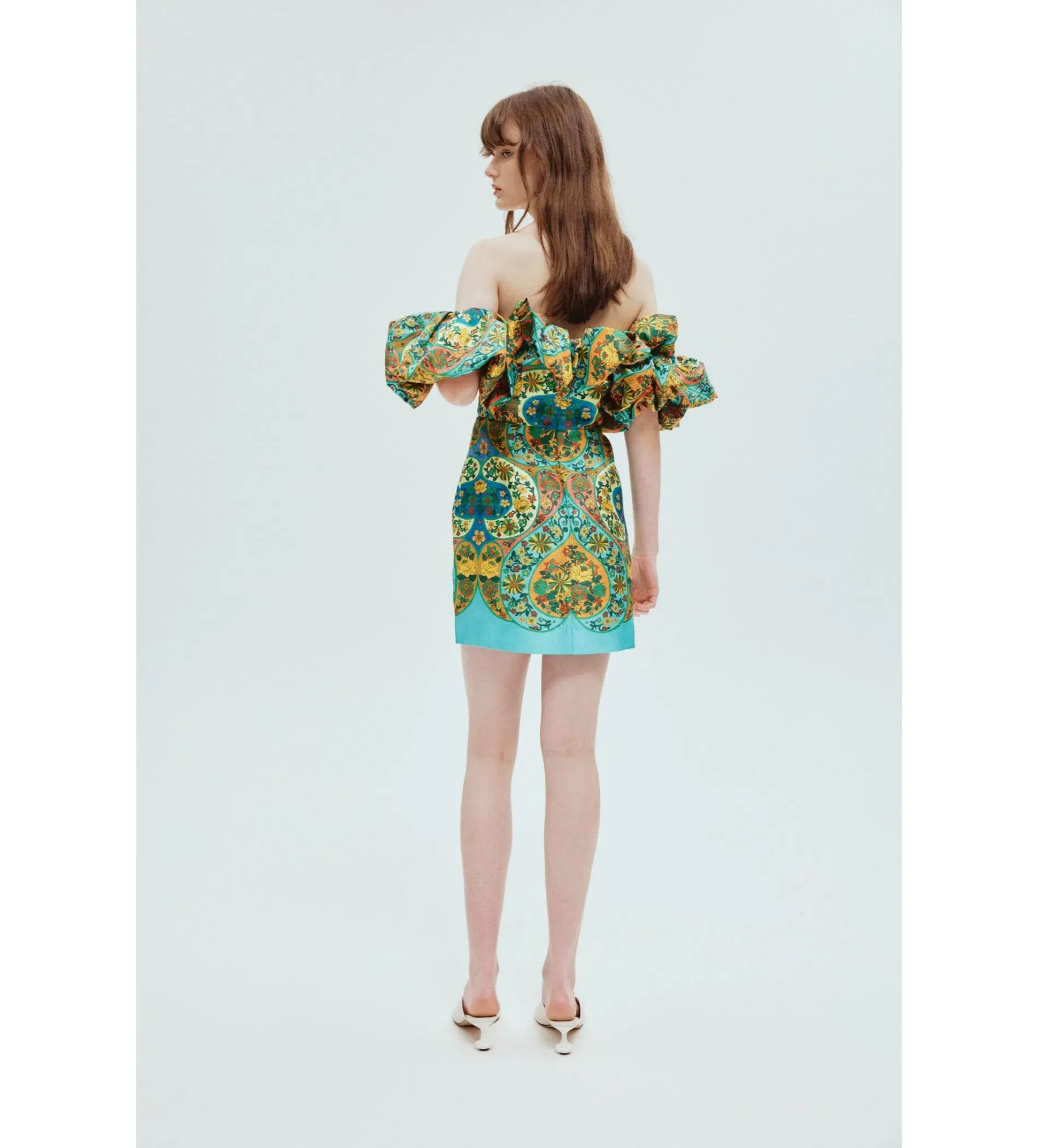 Alemais Sofie Off the Shoulder Mini Dress Print Size 10 - Image 2