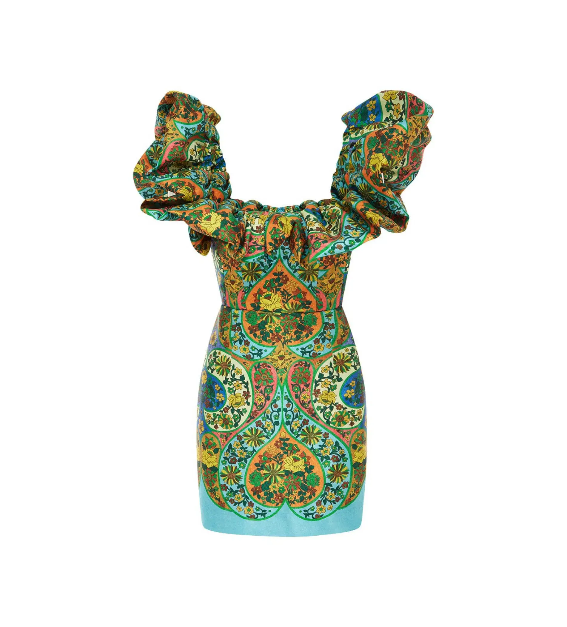 Alemais Sofie Off the Shoulder Mini Dress Print Size 10 - Image 3