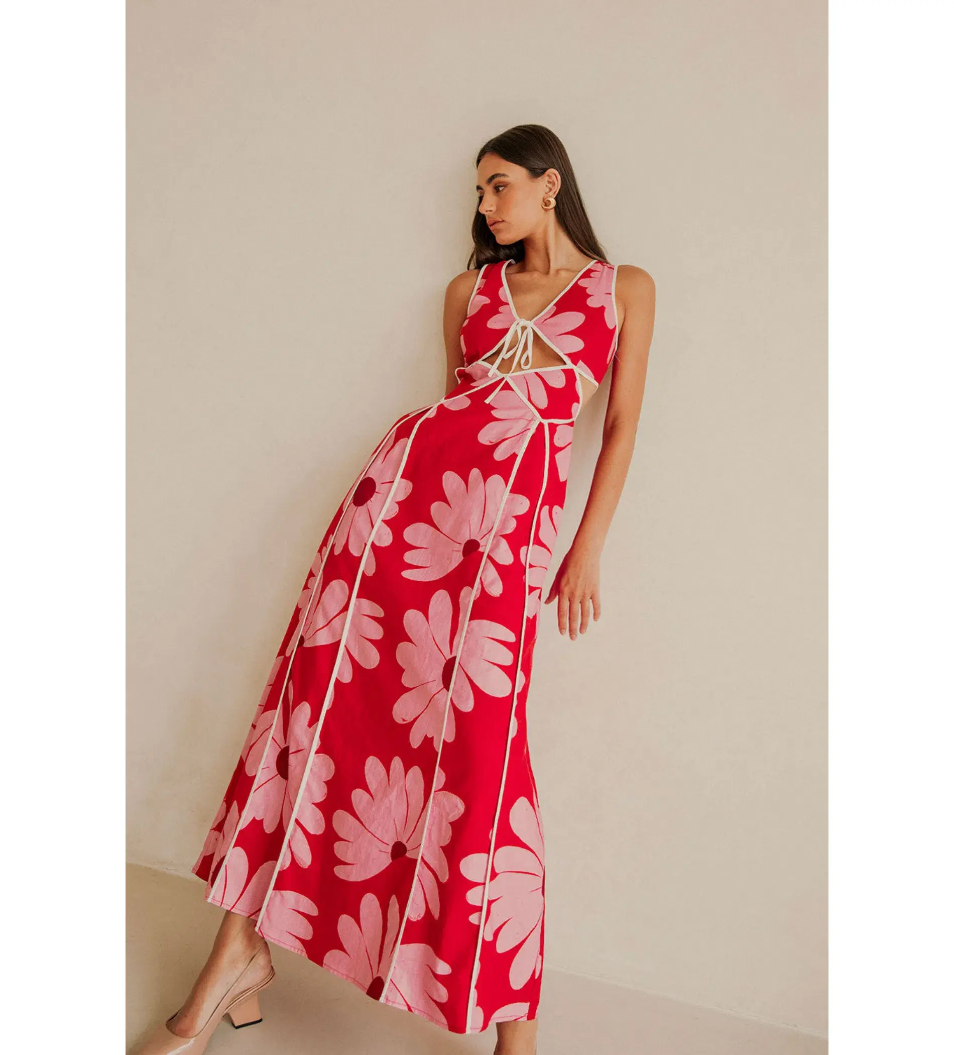 Sabo Calandra Dress Daisy Red Size 10 - Image 1