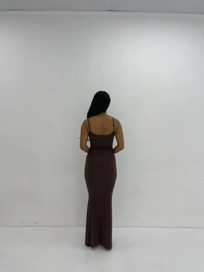 Skims Soft Lounge Long Slip Dress Maxi Brown Size 10/S - Image 3