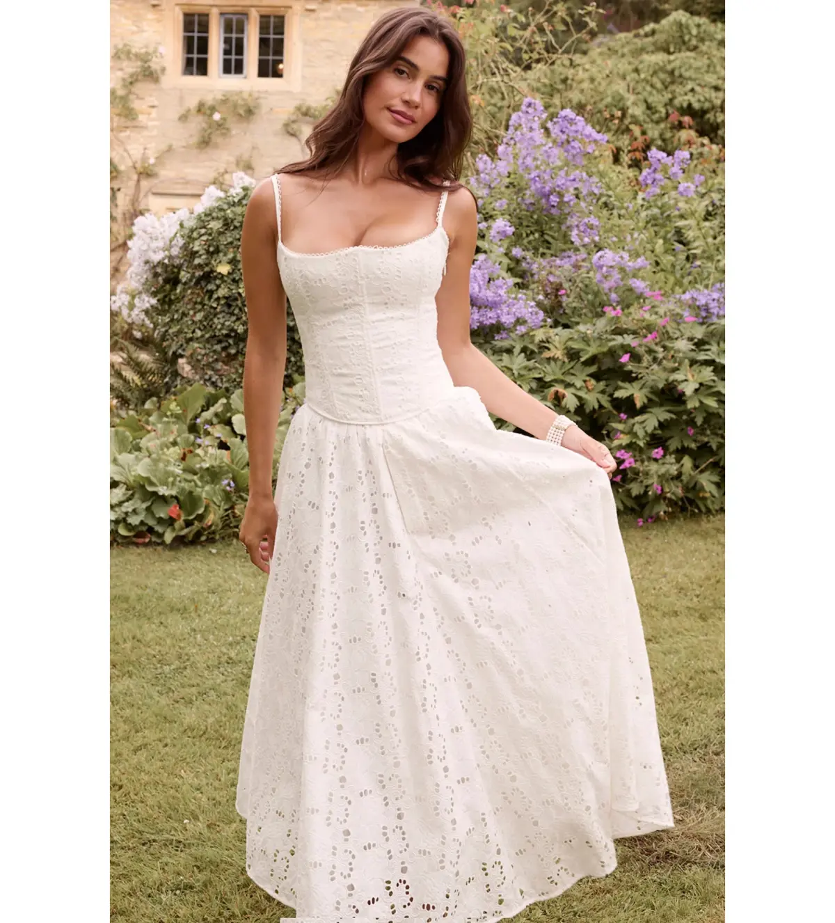 House of CB Francine Maxi Skirt & Lorina Corset Set White Size M/10-12 - Image 3