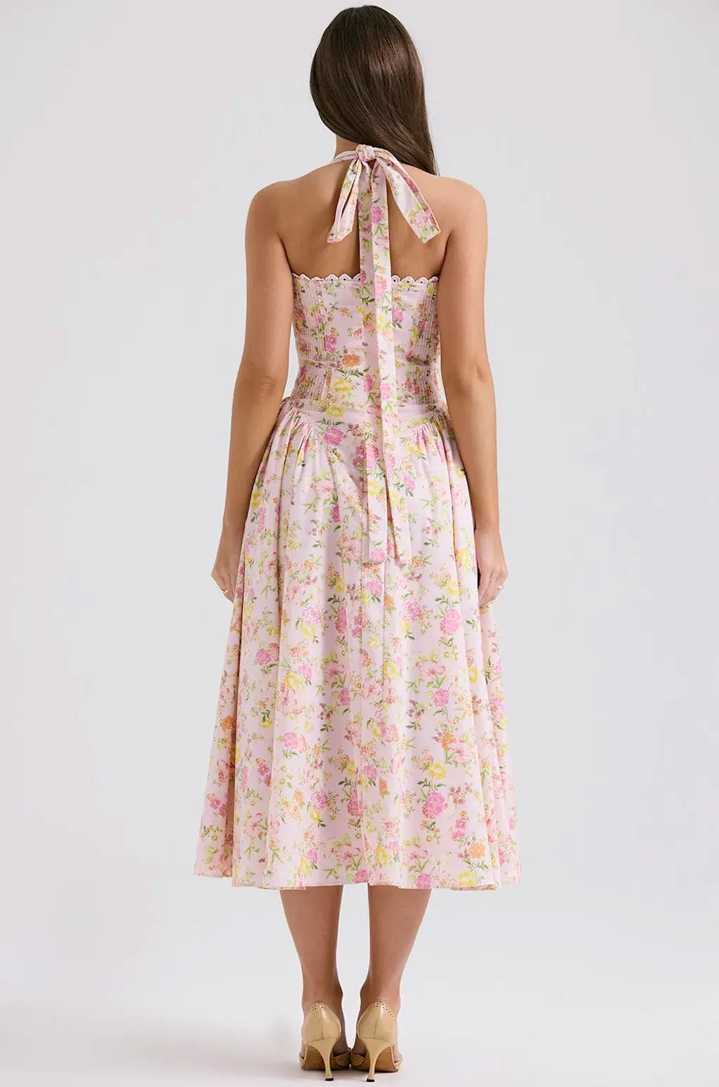 House of CB Adabella Halter Midi Sundress Meadow Print Size L / AU 14 for rent on The Volte - main image