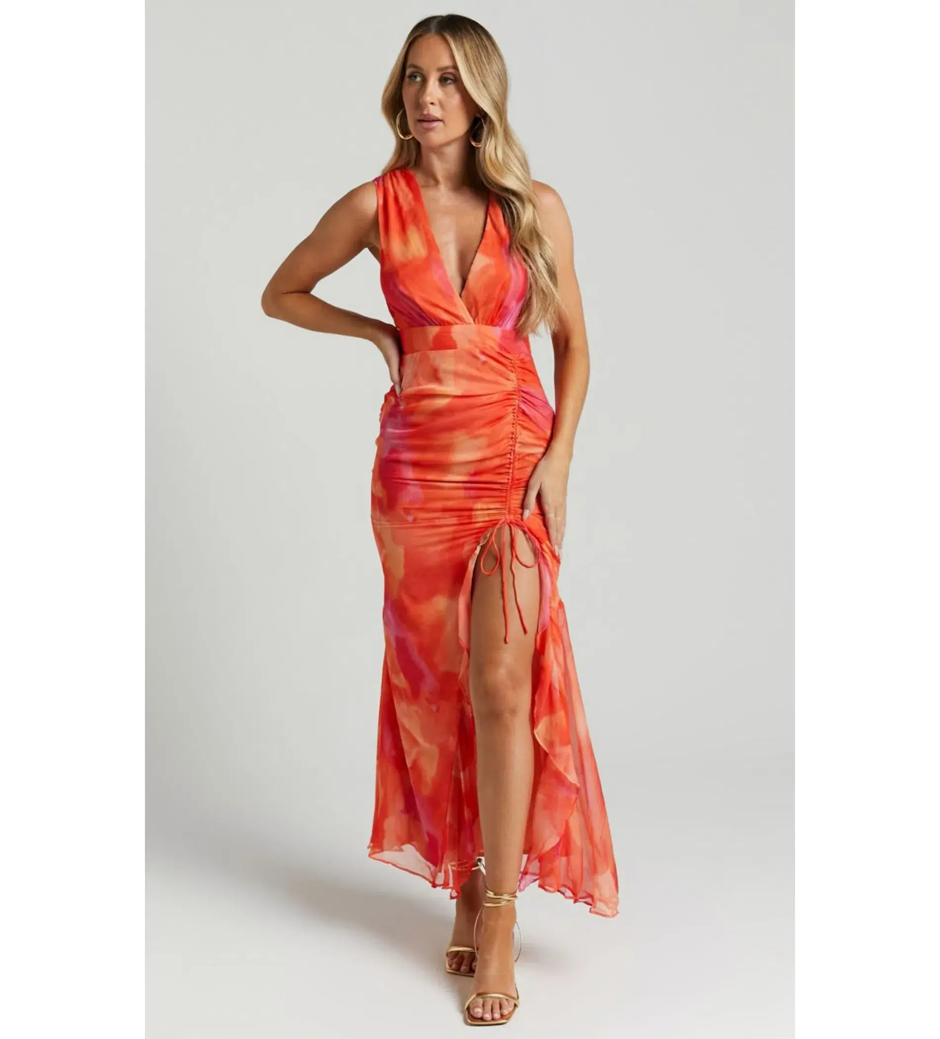 Talulah Ibiza Dress in Orange Floral Size 12 / L - Image 1