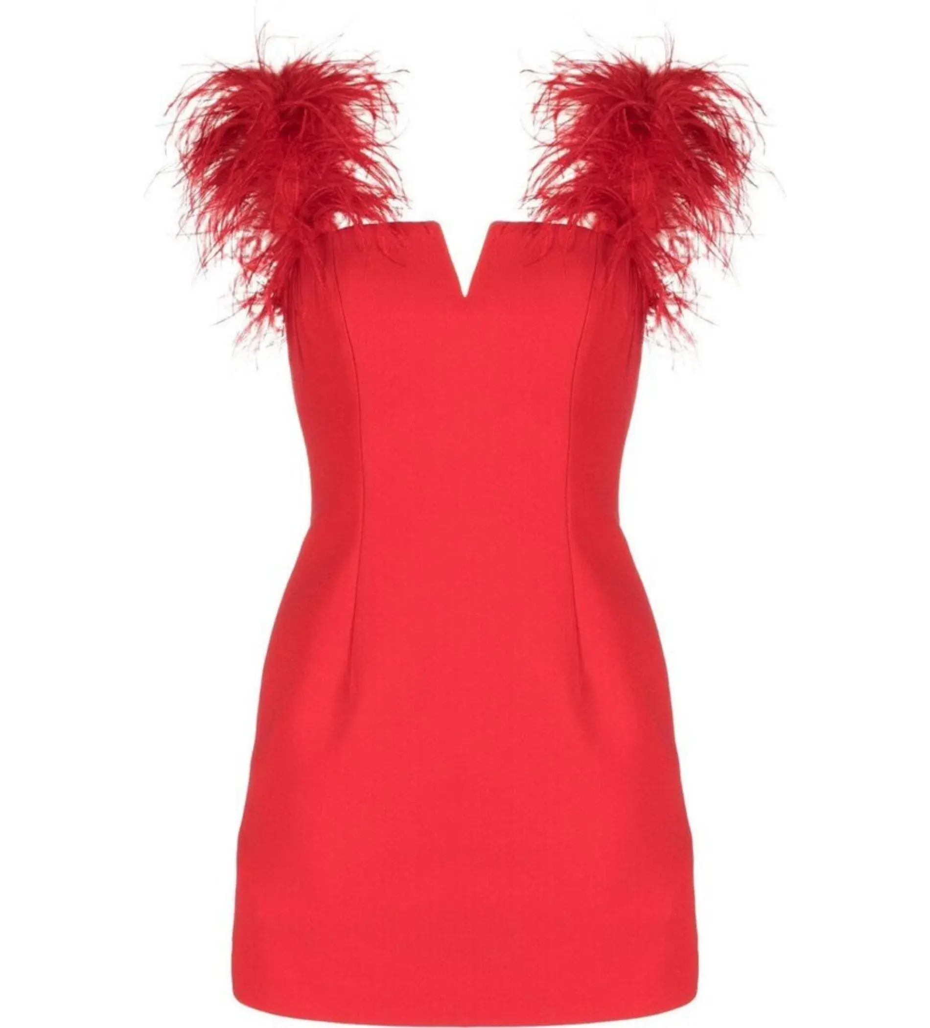 Rebecca Vallance Scarlett Feather Mini Dress Red Size 6 - Image 3