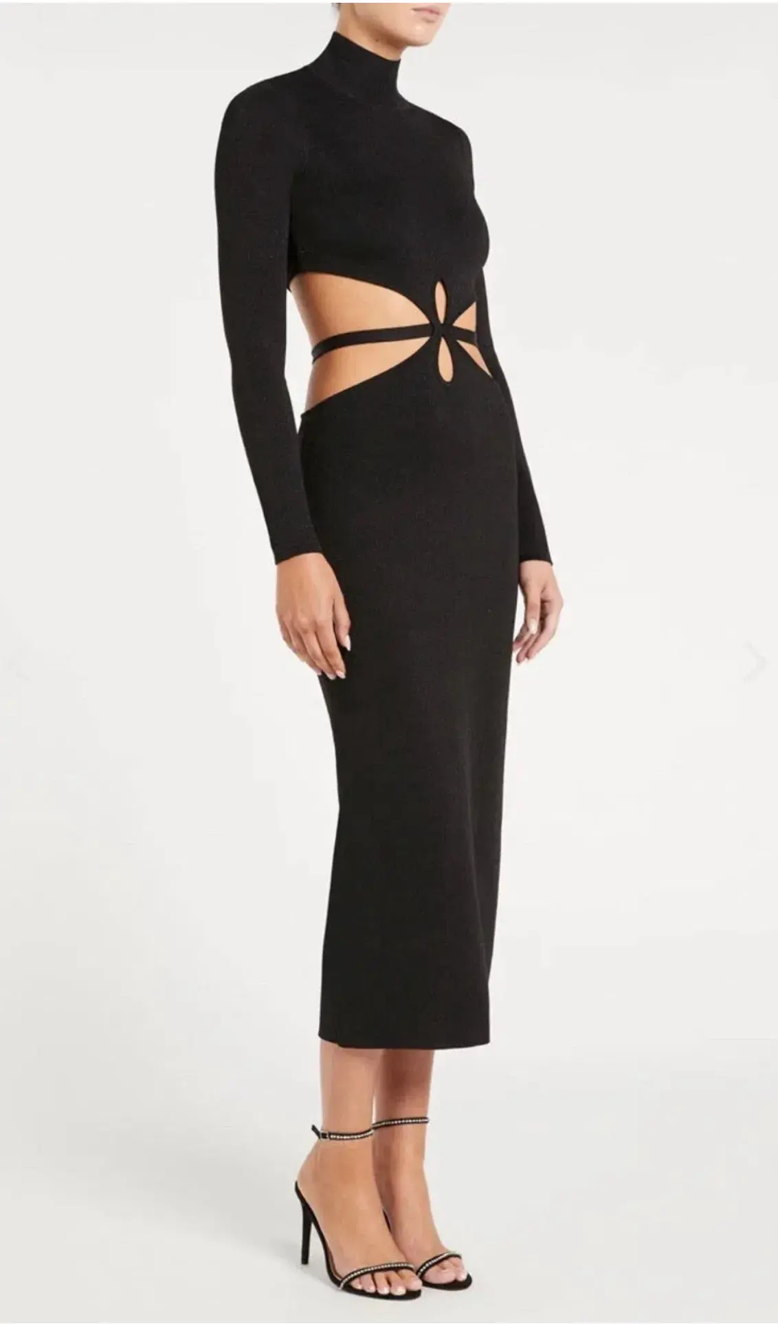 Rebecca Vallance Brianna Cutout Midi Dress Black Size S / Size AU 8 - Image 1
