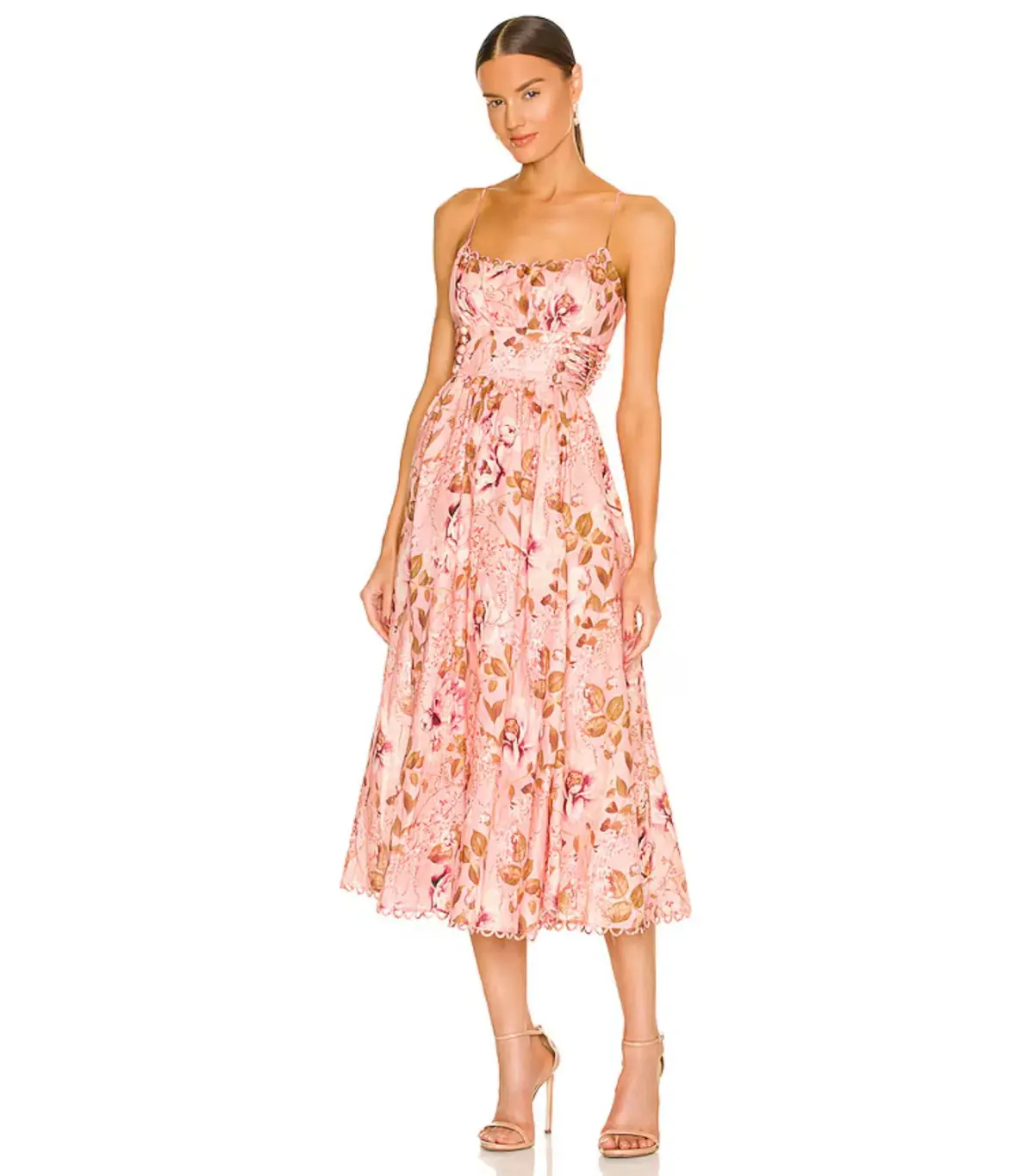 Zimmermann Rosa Laced Picnic Dress Pink Floral Size AU 10 - Image 1