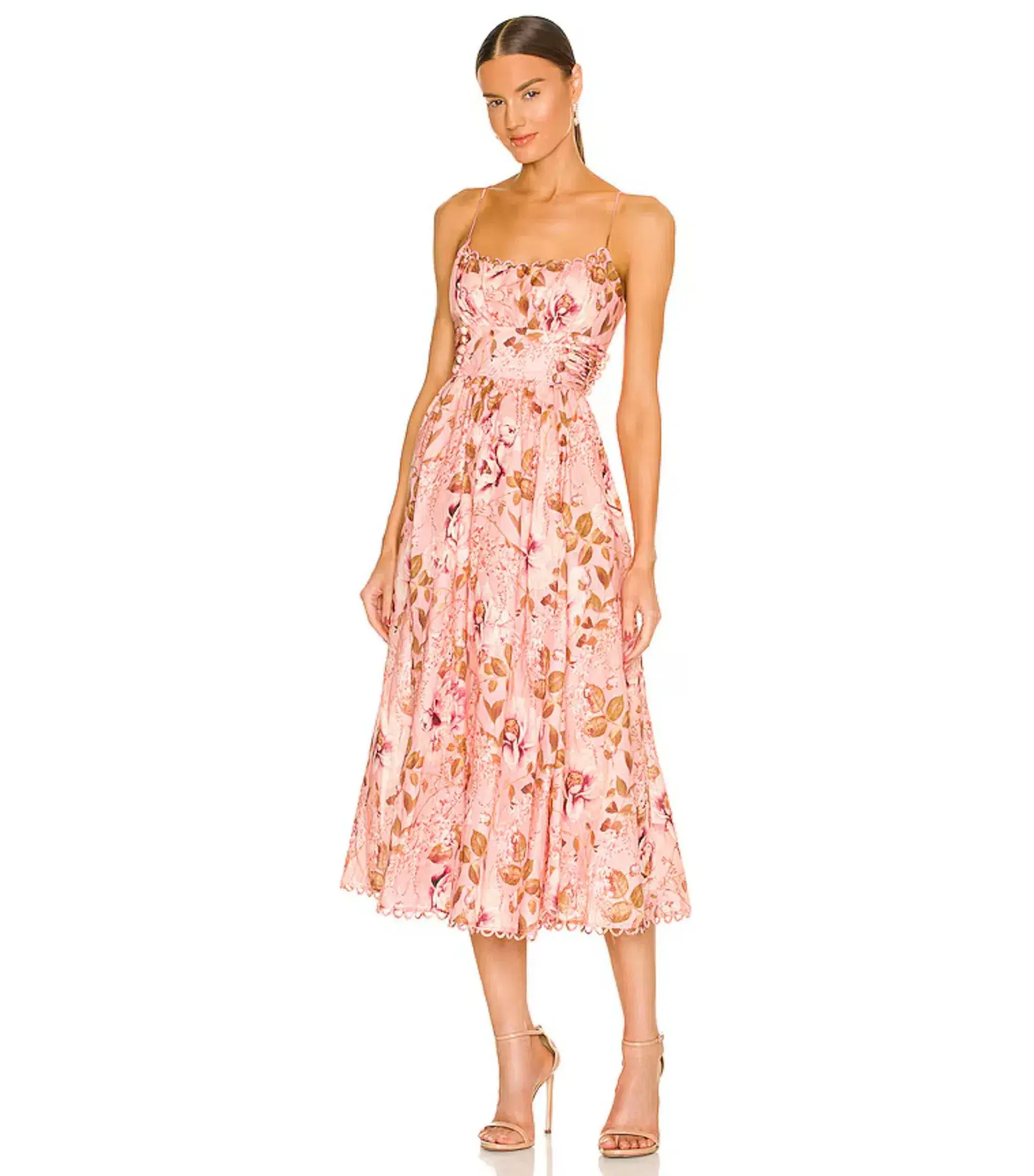 Zimmermann Rosa Laced Picnic Dress Pink Floral Size AU 10 - Image 1