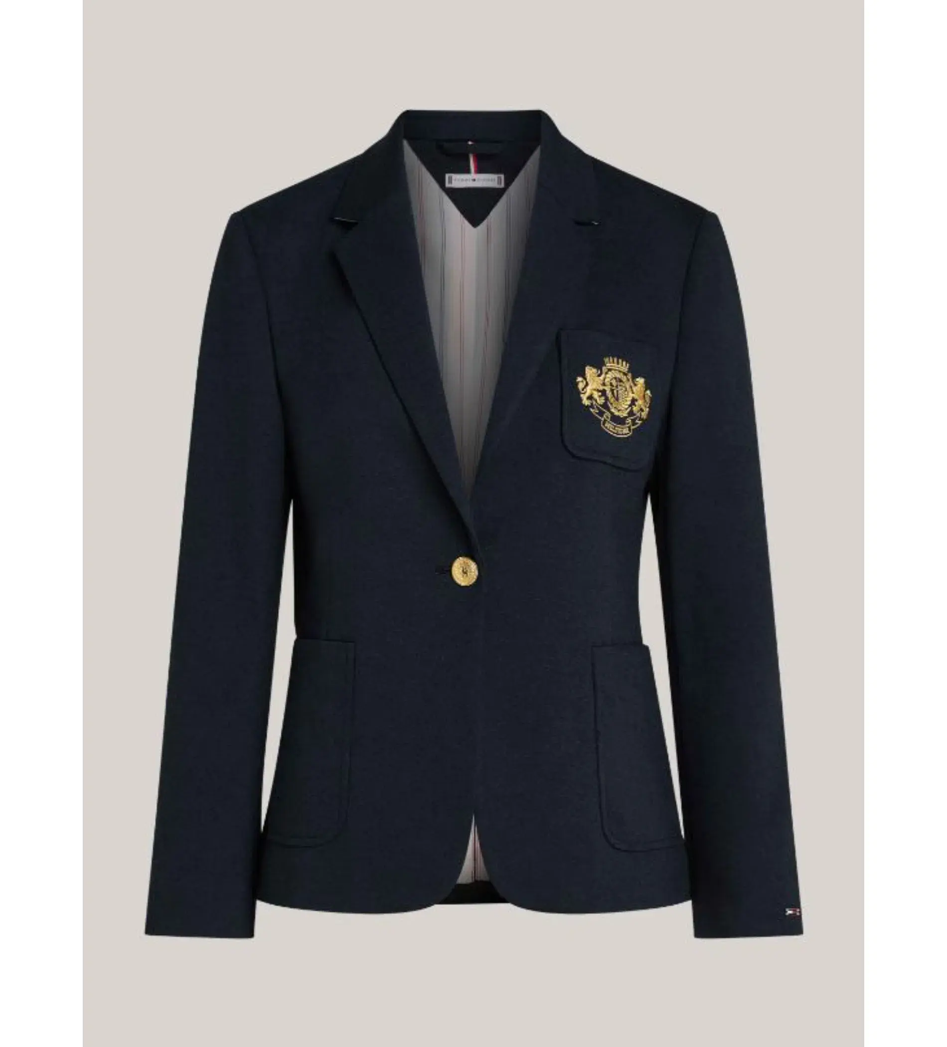 Tommy Hilfiger Pocket Embroidery Slim Fit Blazer Desert Sky Size AU 16 - Image 5