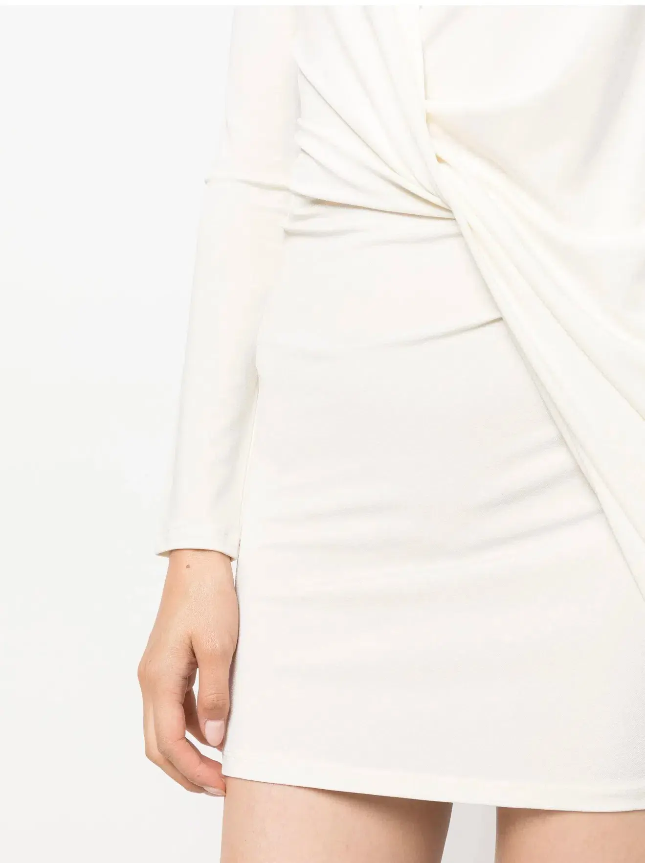 Jacquemeus La Robe Bahia Jersey Mini Dress Cream Size 8 - Image 2