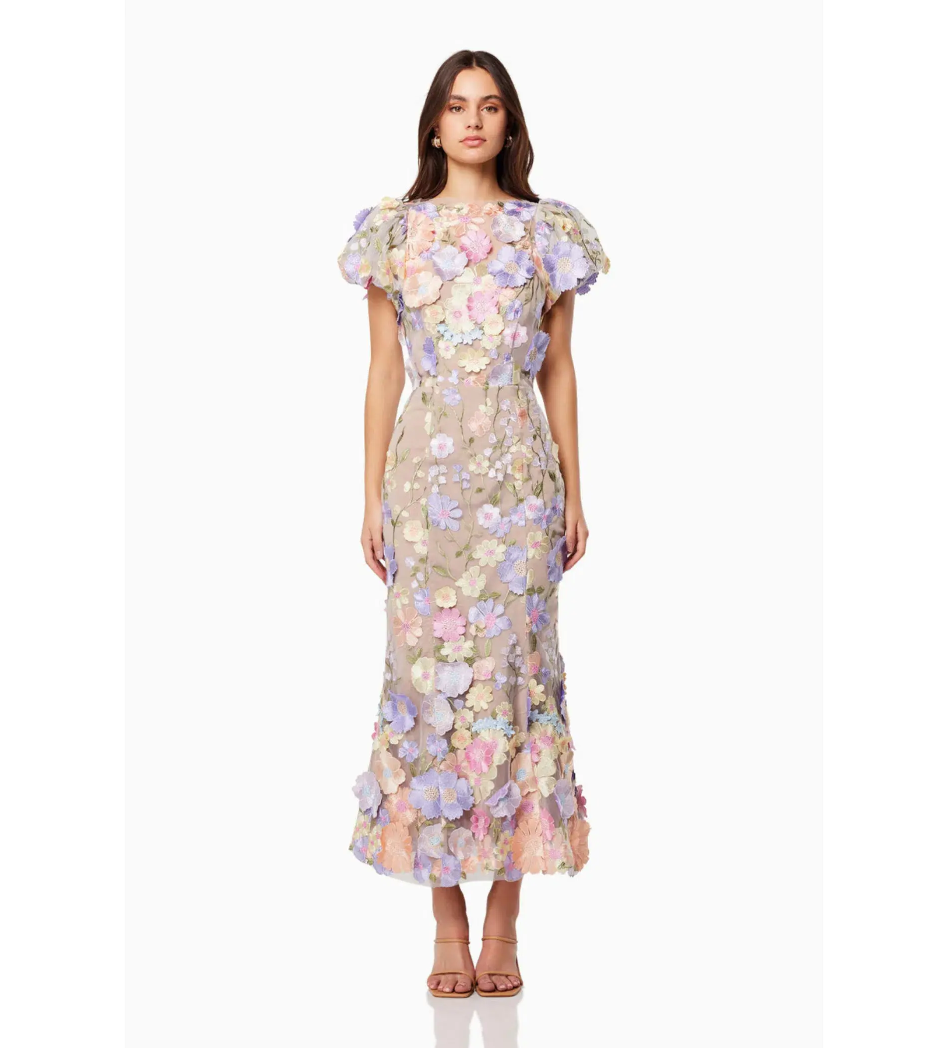 Elliatt Astraea 3D Lace Maxi Dress In Purple Size S/Au 8  - Image 1