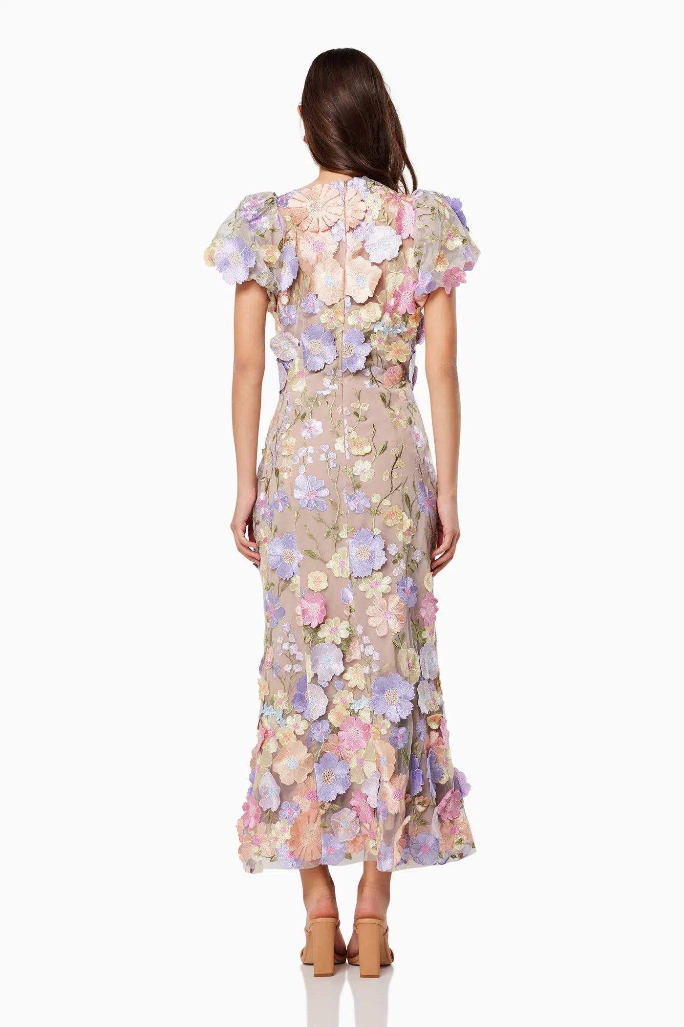 Elliatt Astraea 3D Lace Maxi Dress In Purple Size S/Au 8  - Image 3