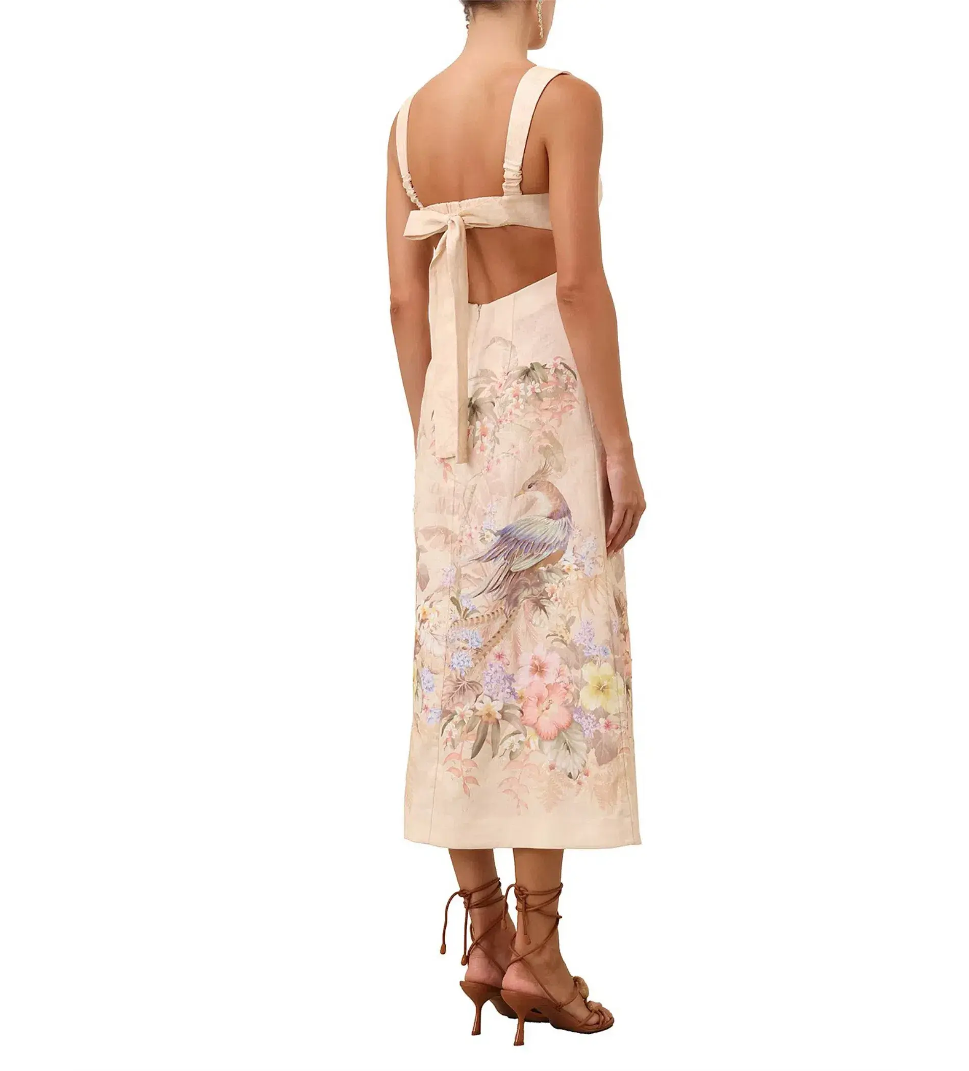 Zimmermann Illuminate Midi Dress in Ivory Tropical Size 2 / AU 12 - Image 2