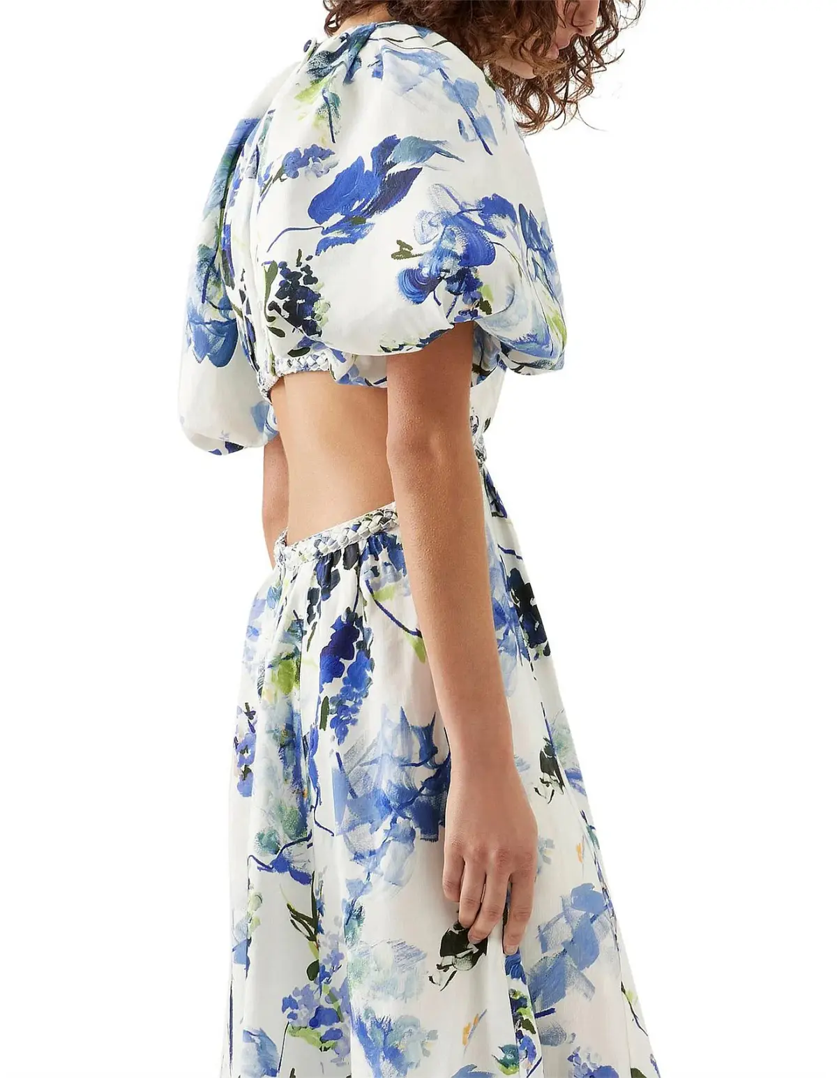 Aje Capucine Puff Sleeve Midi Dress Lavenders of Provence Print Size 16 - Image 3