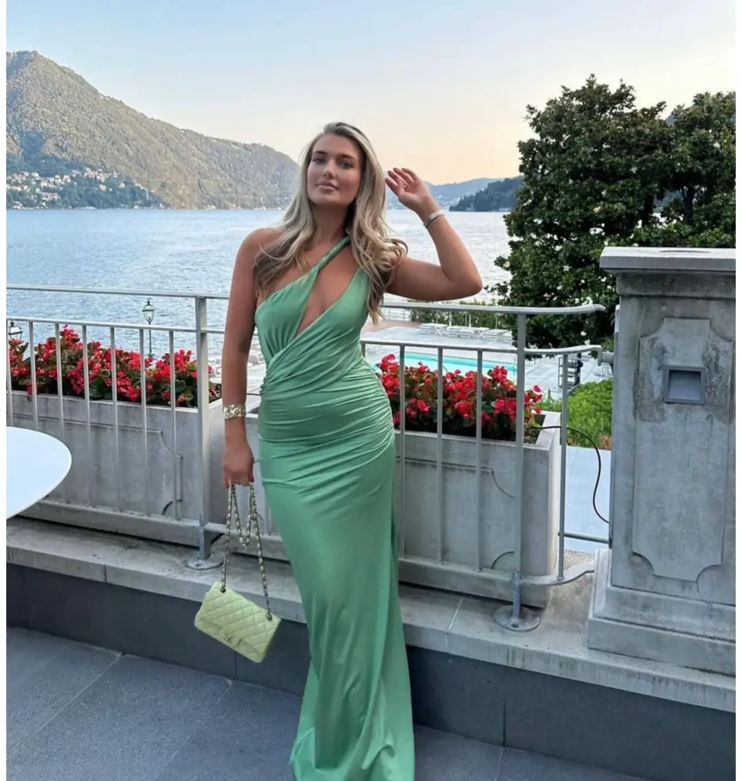 Baobab Lia One Shoulder Maxi Dress Green Size Size XS / AU 6 for rent on The Volte - main image
