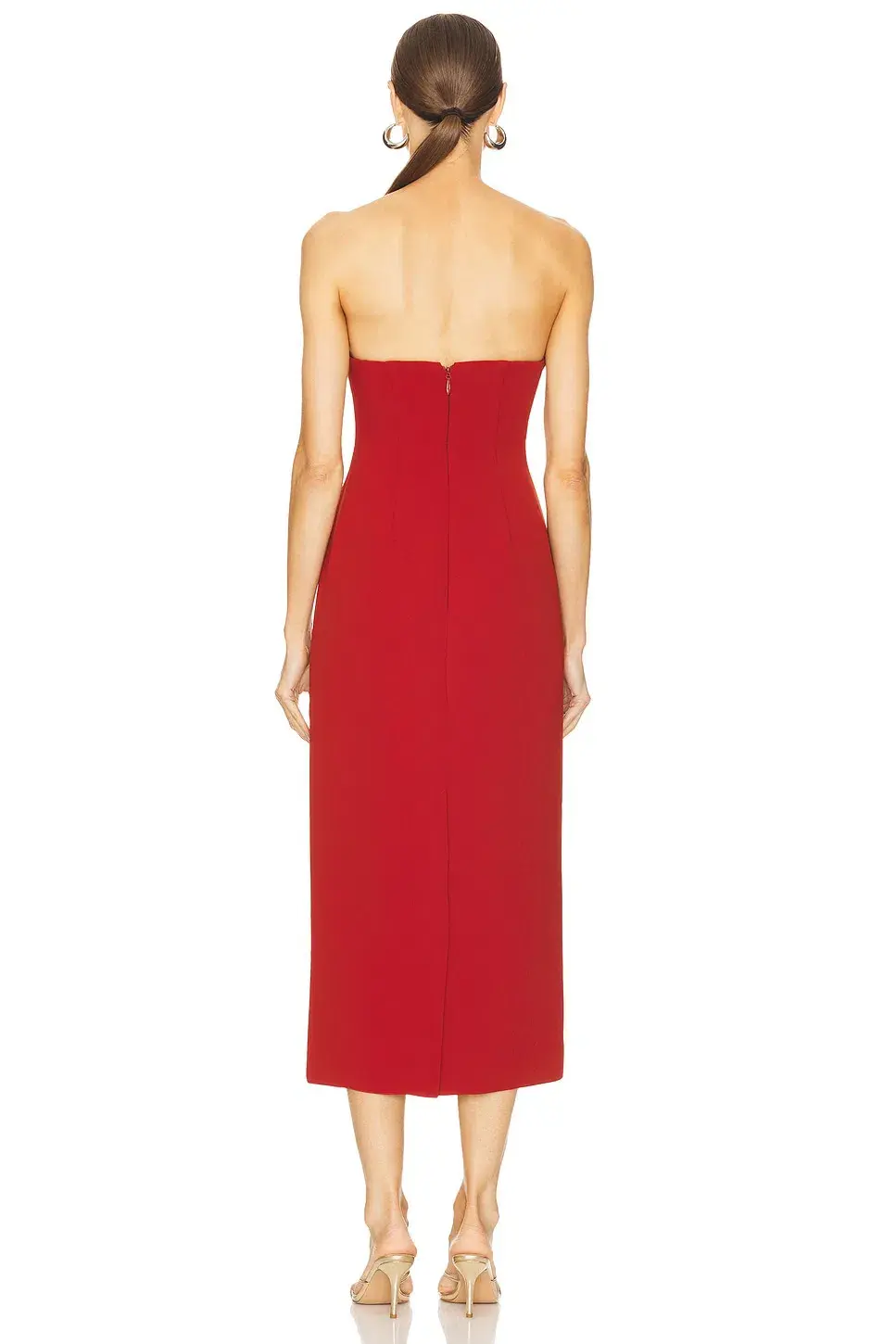 Acler Whitnell Midi Dress Burgundy Size 8 - Image 3