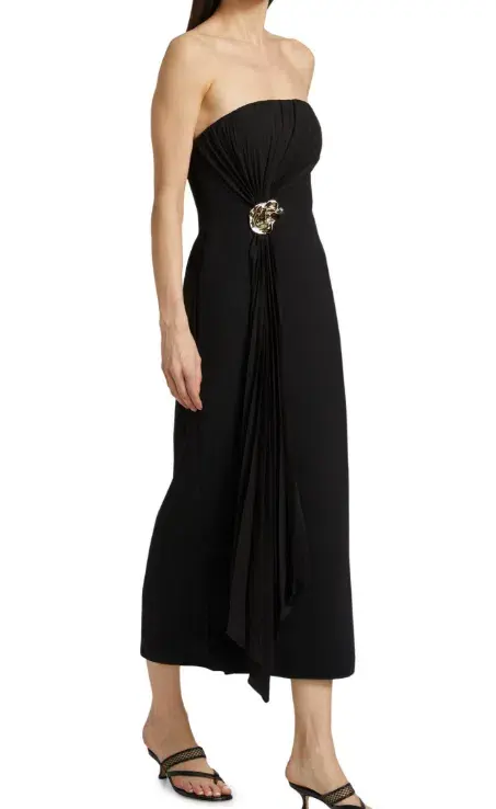 Acler Whitnell Bandeau Midi Black Dress Size AU 8 - Image 4