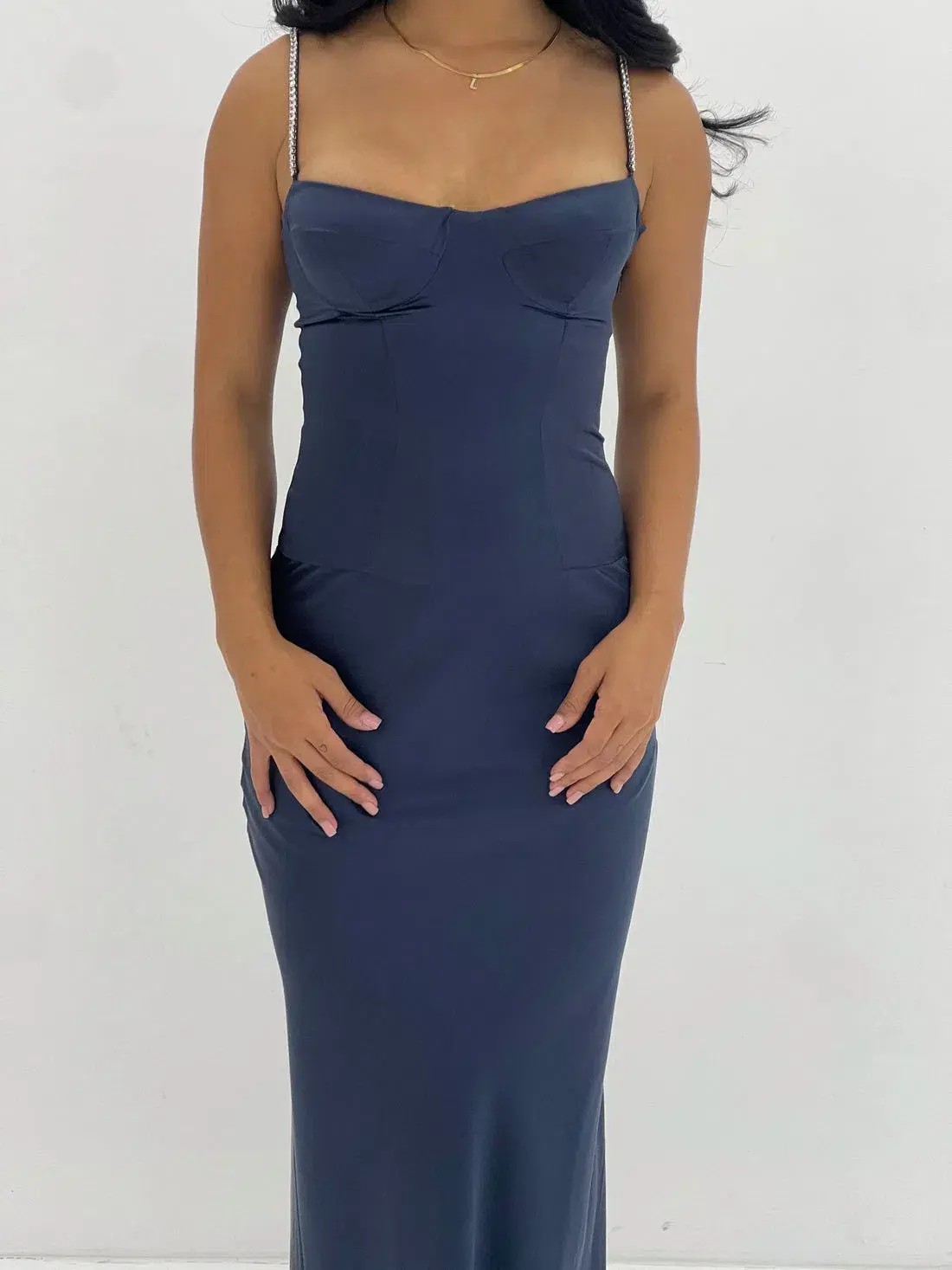 Natalie Rolt Cecilia Gown Maxi Navy Size AU 8 - Image 2