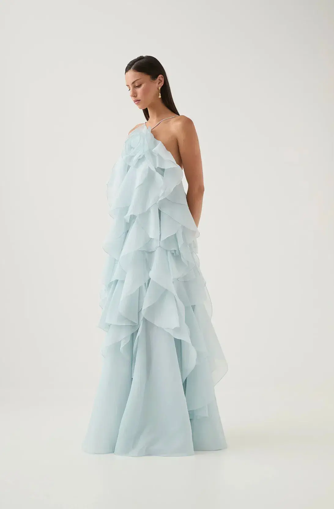 Aje Pandorea Layered Maxi Dress Silver Blue Size S / AU 8 - Image 3