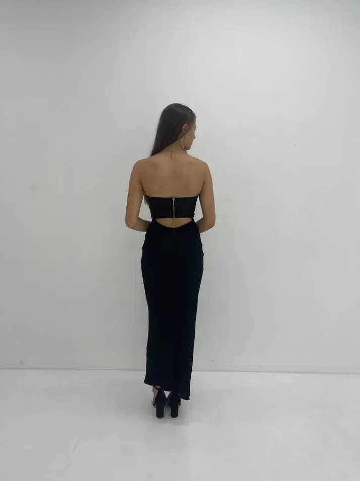 Bec + Bridge Halle Strapless Gown Maxi Black Size AU 8 - Image 3