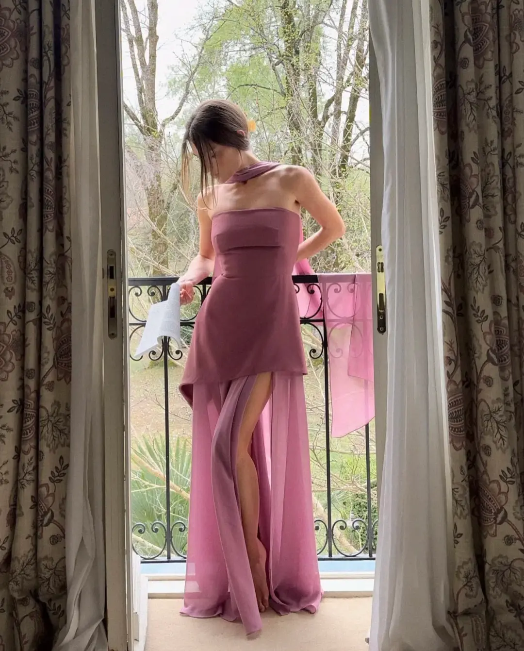 Matters Store Monaco Dress with Scarf Pink Size S / AU 8 for rent on The Volte - main image