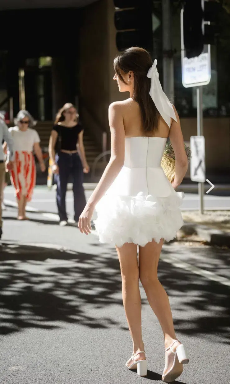 Maison Oui Lima Mini Dress Natural White Size 10 for rent on The Volte - main image