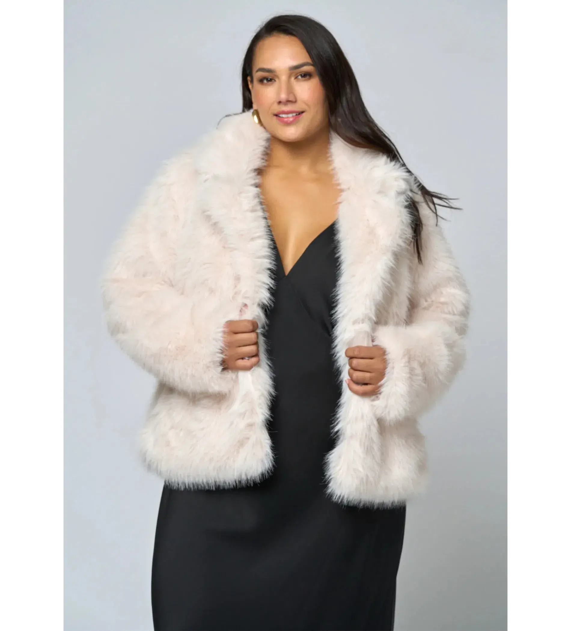 Curve Project Seductive Charm Fur Coat Pink Dusk Size AU 22 - Image 2