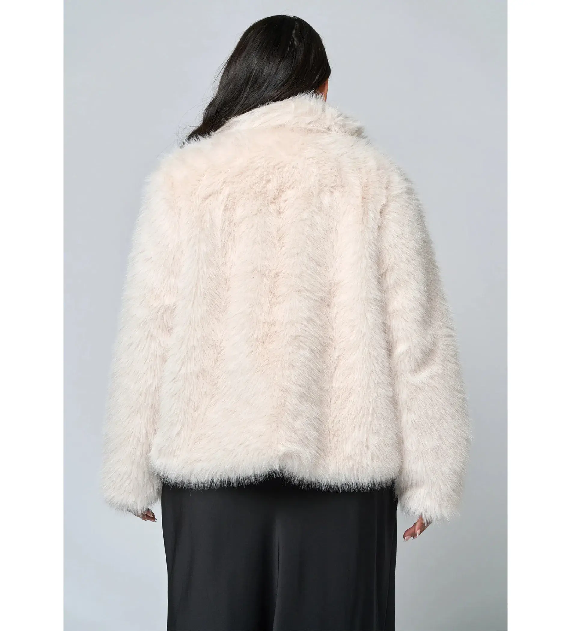 Curve Project Seductive Charm Fur Coat Pink Dusk Size AU 22 - Image 4