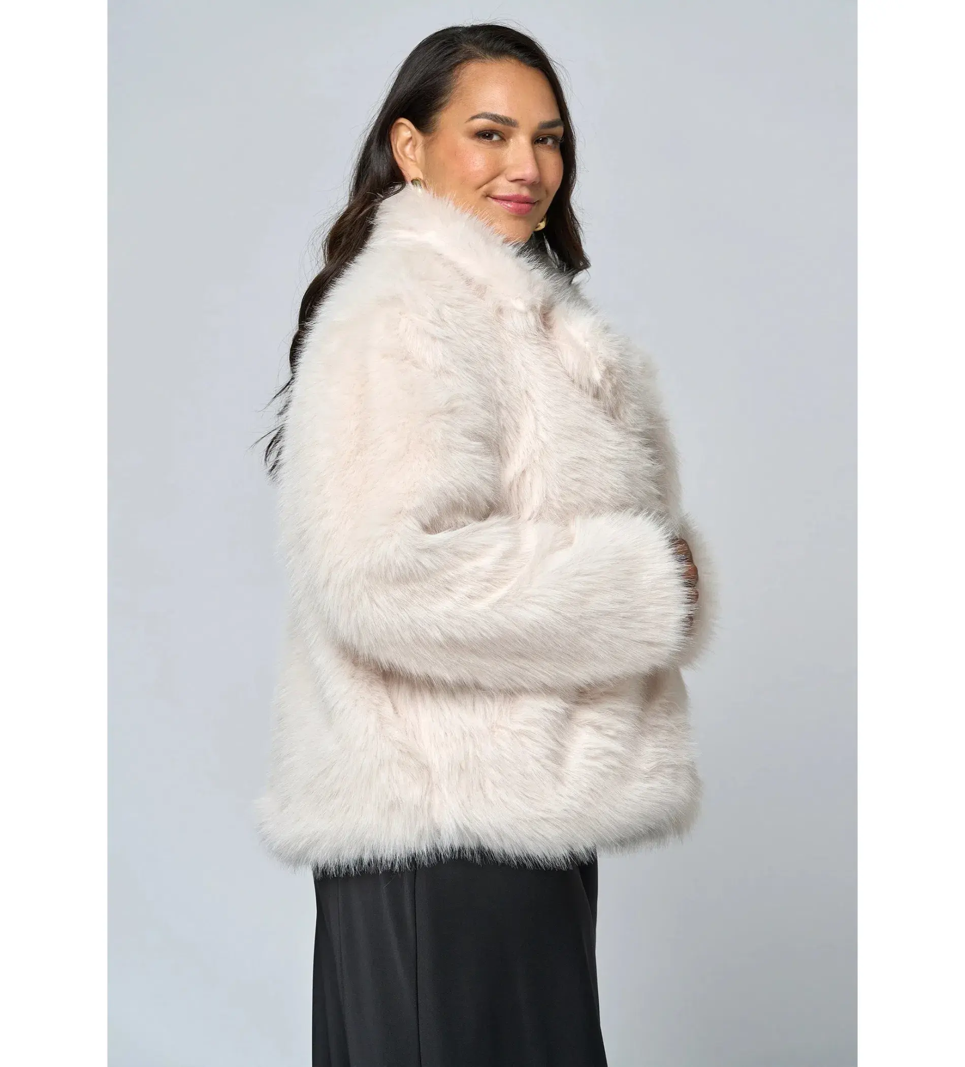 Curve Project Seductive Charm Fur Coat Pink Dusk Size AU 22 - Image 3