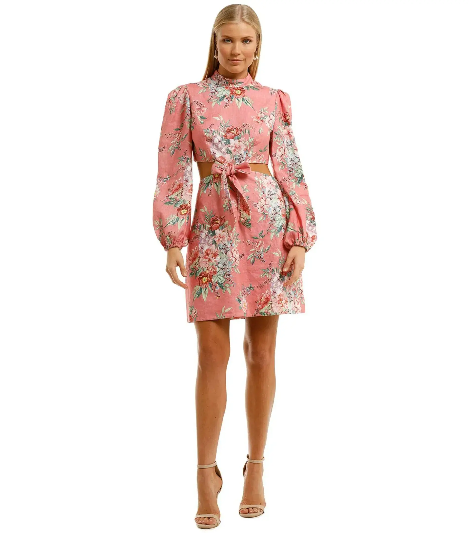Zimmermann Bellitude Bow Front Linen Mini Dress Watermelon Size 1 / Size  AU 10  - Image 1