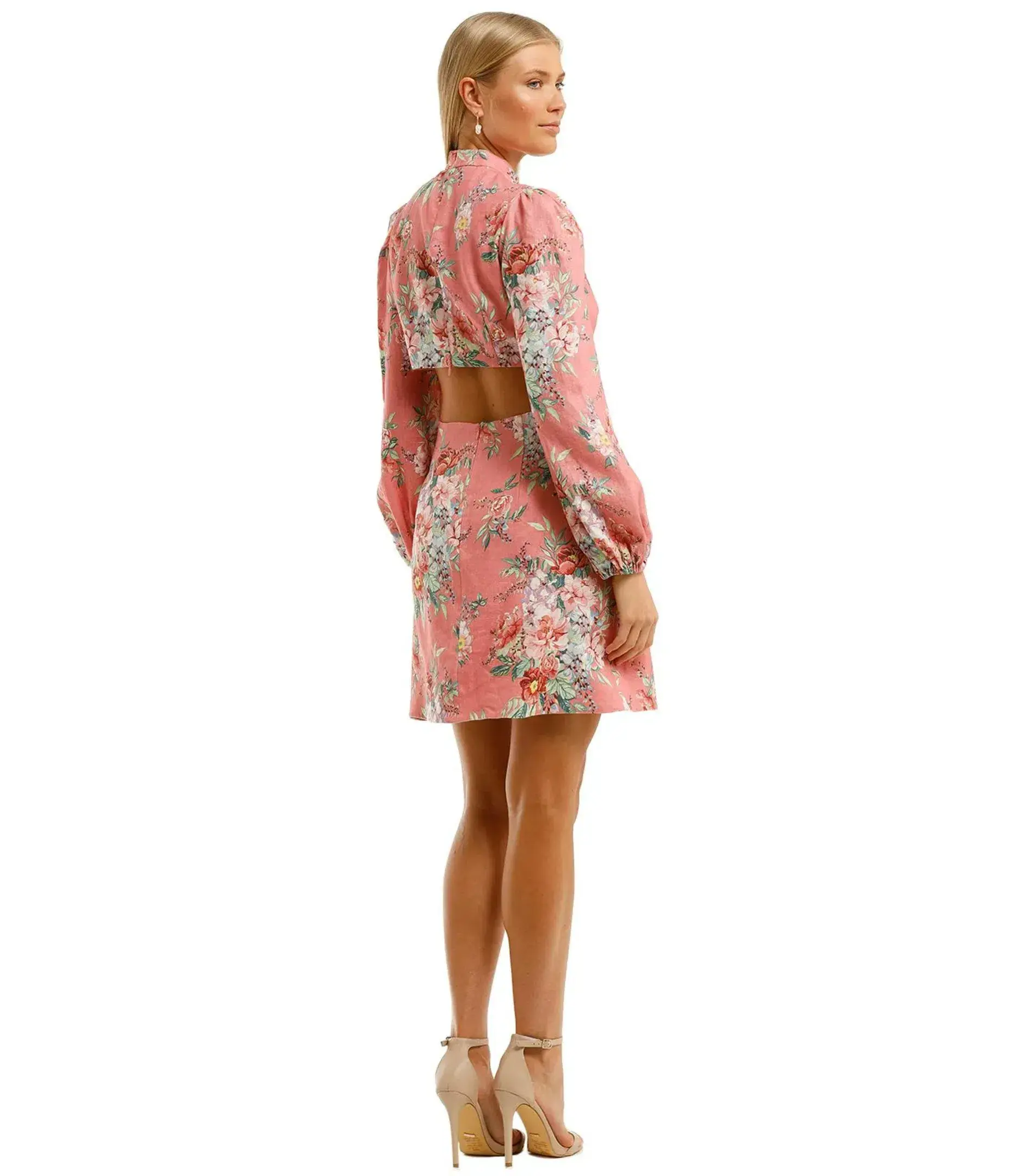 Zimmermann Bellitude Bow Front Linen Mini Dress Watermelon Size 1 / Size  AU 10  - Image 2
