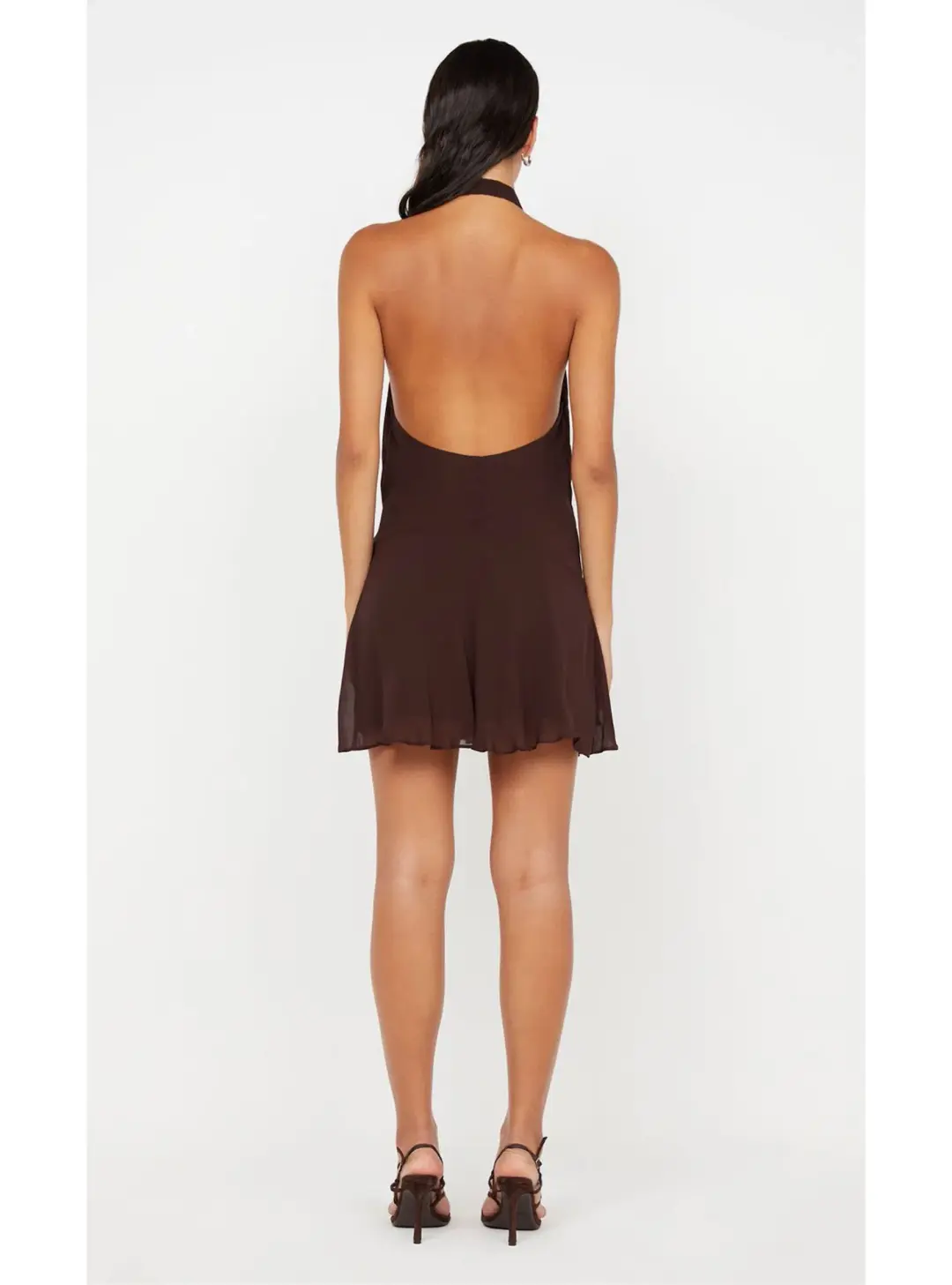 Bec & Bridge Celyse Mini Dress Dark Chocolate Brown Size 6 for rent on The Volte - main image