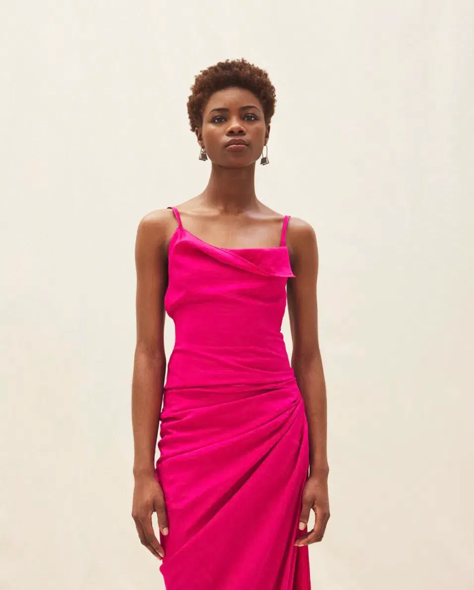Jacquemus La Robe Saudade Longue Maxi Pink Size AU 4 for rent on The Volte - main image