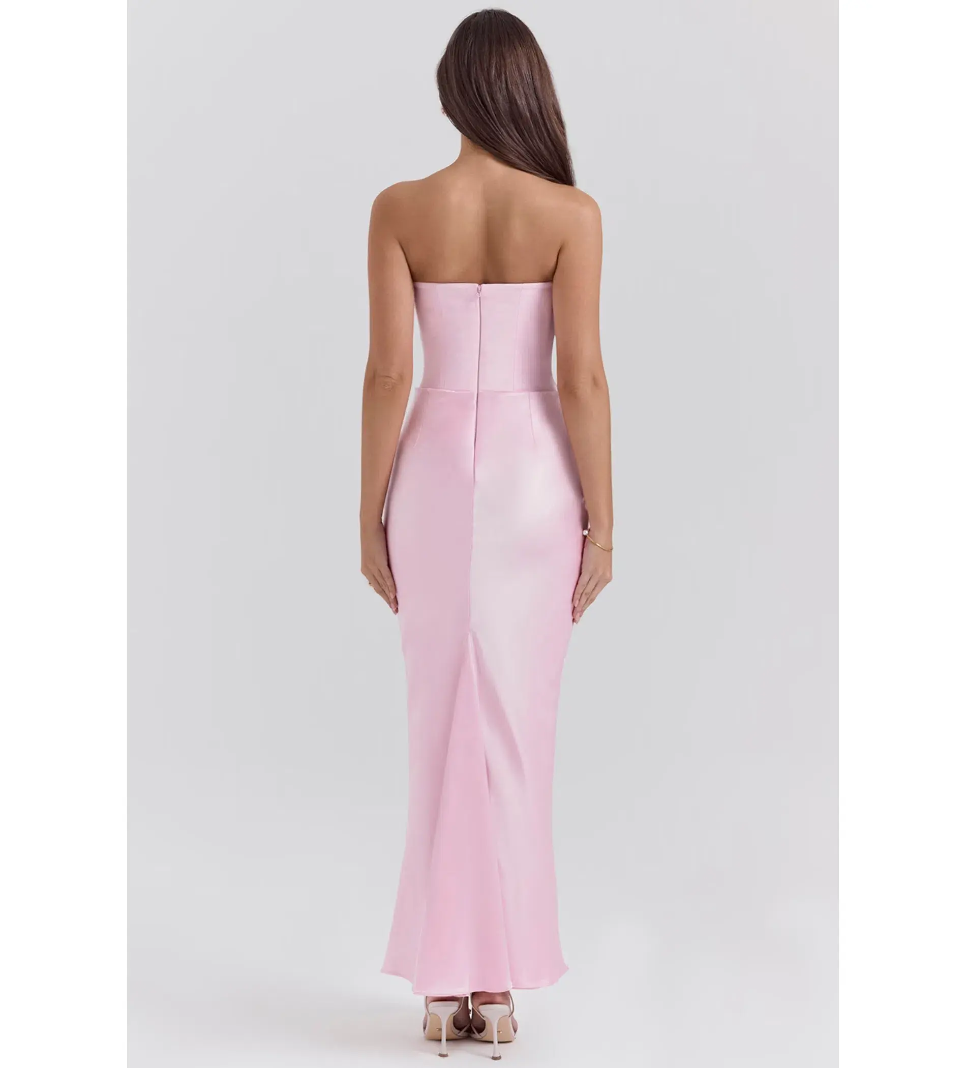 House of CB Persephone Strapless Corse Maxi Dress in Rose Shadow Size AU 8  - Image 4