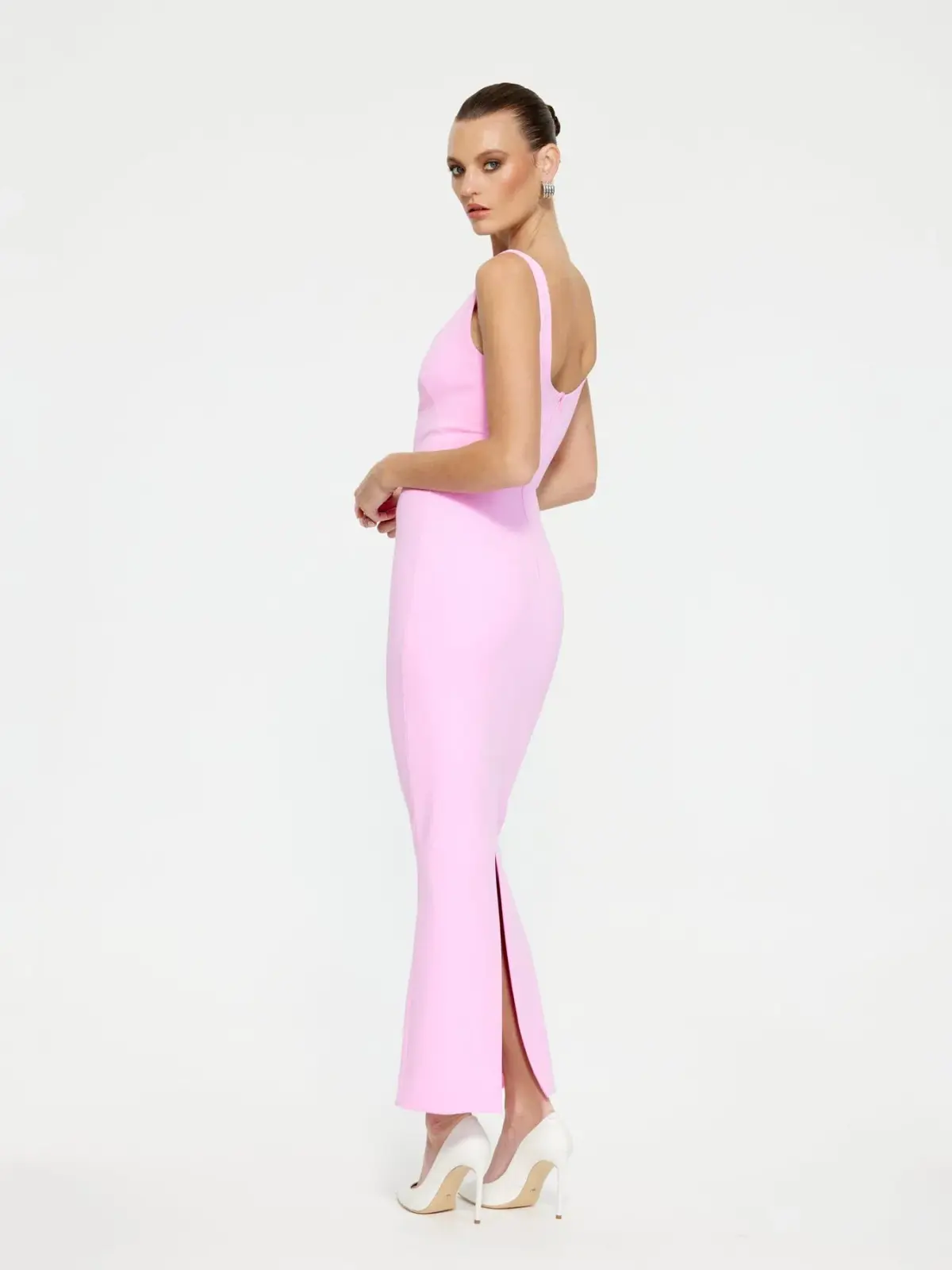 Effie Kats Gabel Midi Dress in Taffy Pink Size M / AU 10 - Image 3