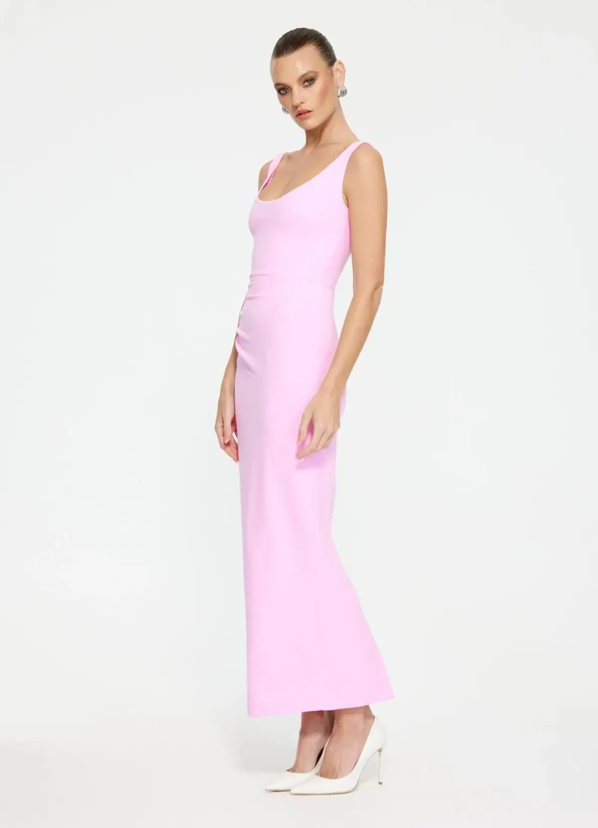 Effie Kats Gabel Midi Dress in Taffy Pink Size M / AU 10 - Image 1