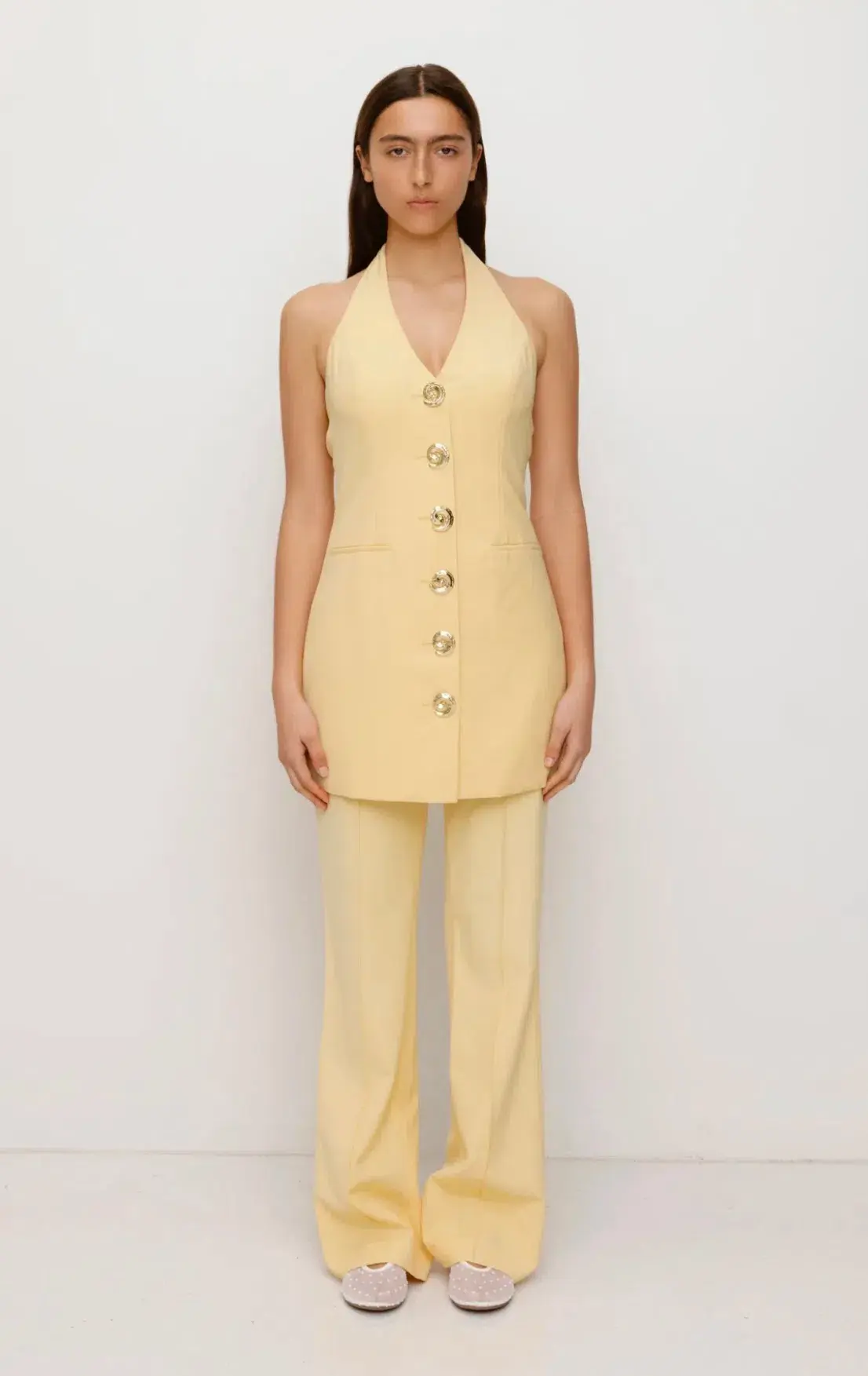 Irida Vest Dress Butter Yellow - Image 1