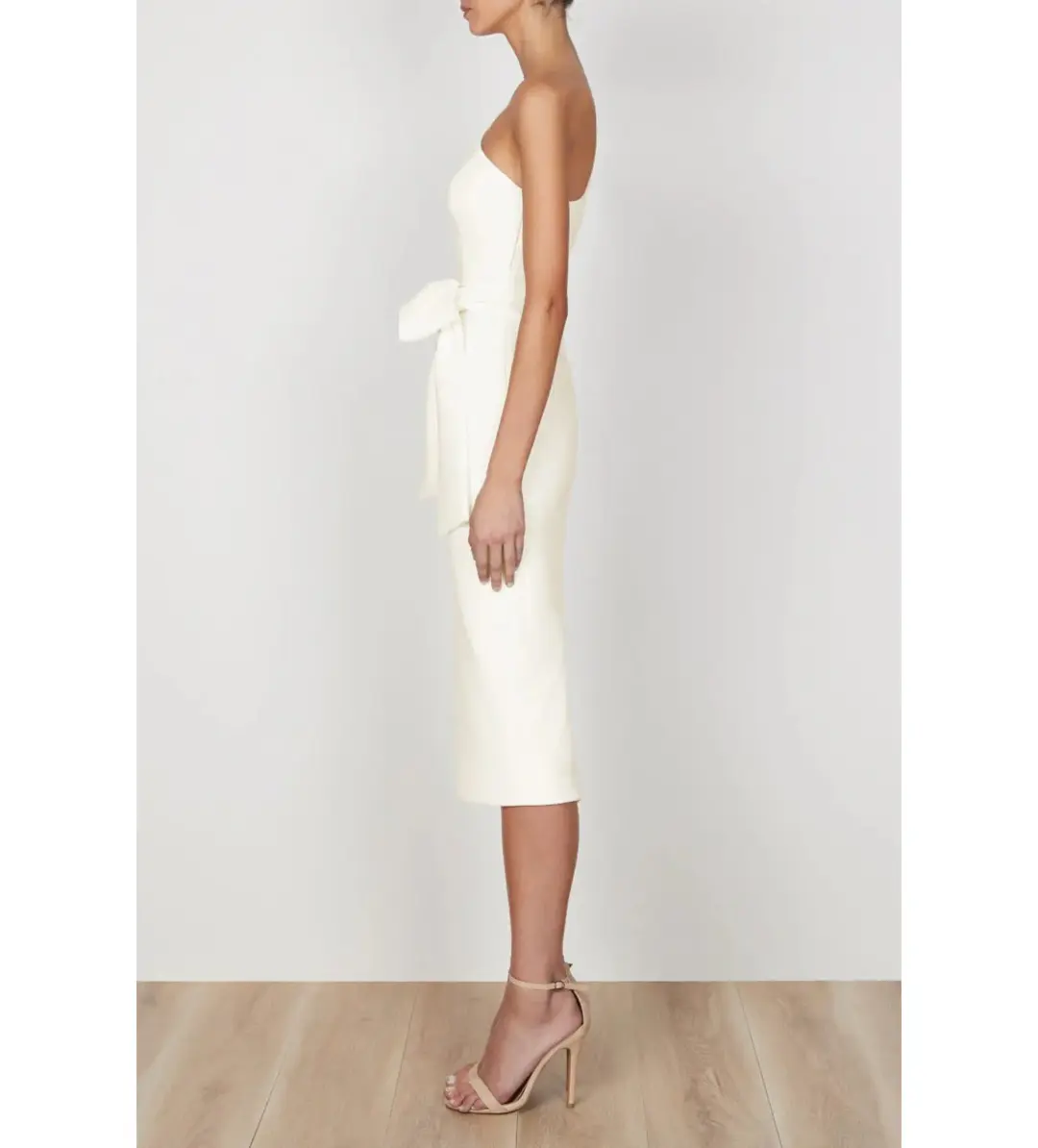 Shona Joy Lucy One Shoulder Midi Dress Ivory Size AU 8 for rent on The Volte - main image