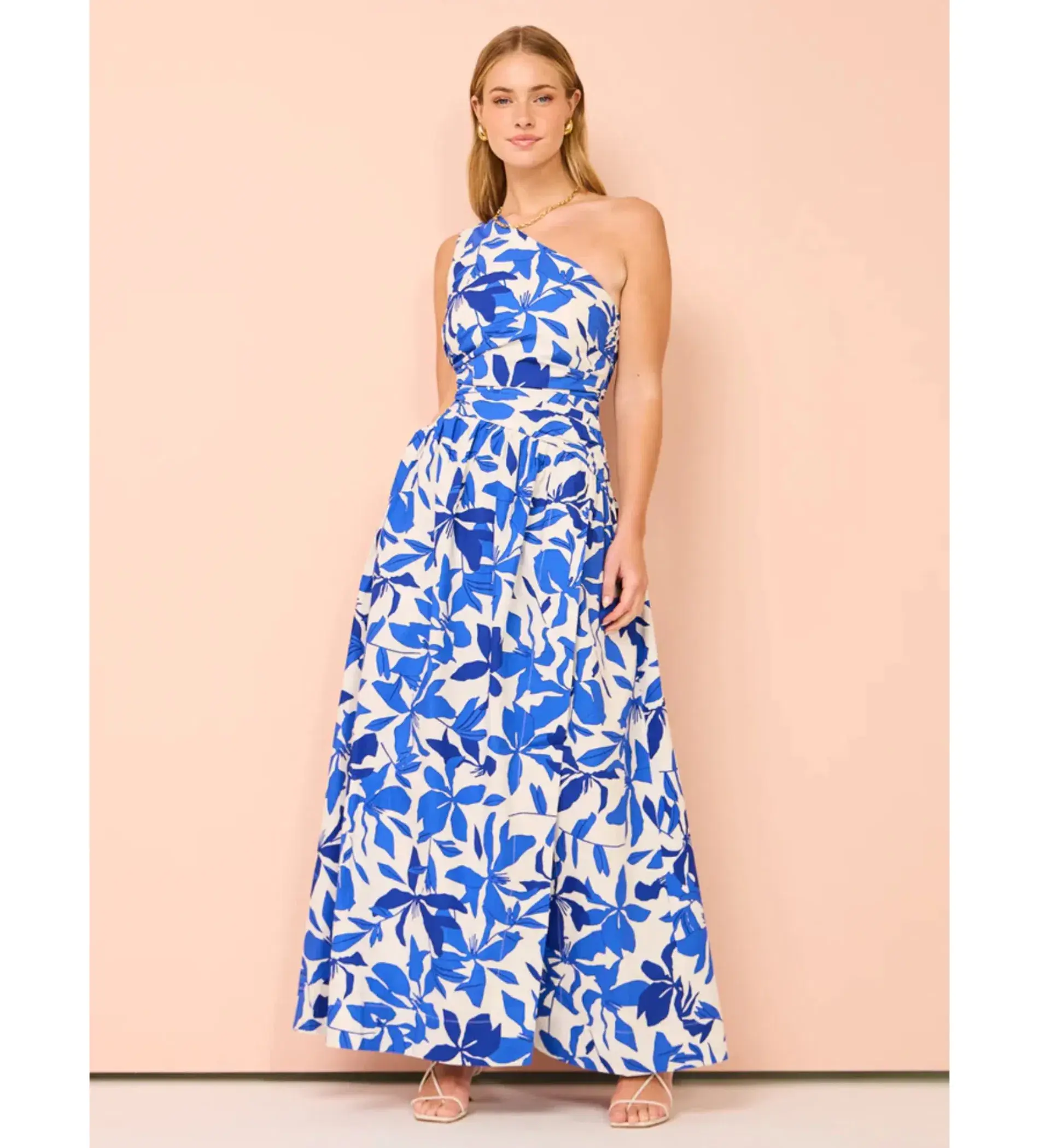 Shona Joy Bleue Asymmetrical Cut Out Maxi Dress Size AU 8 - Image 1
