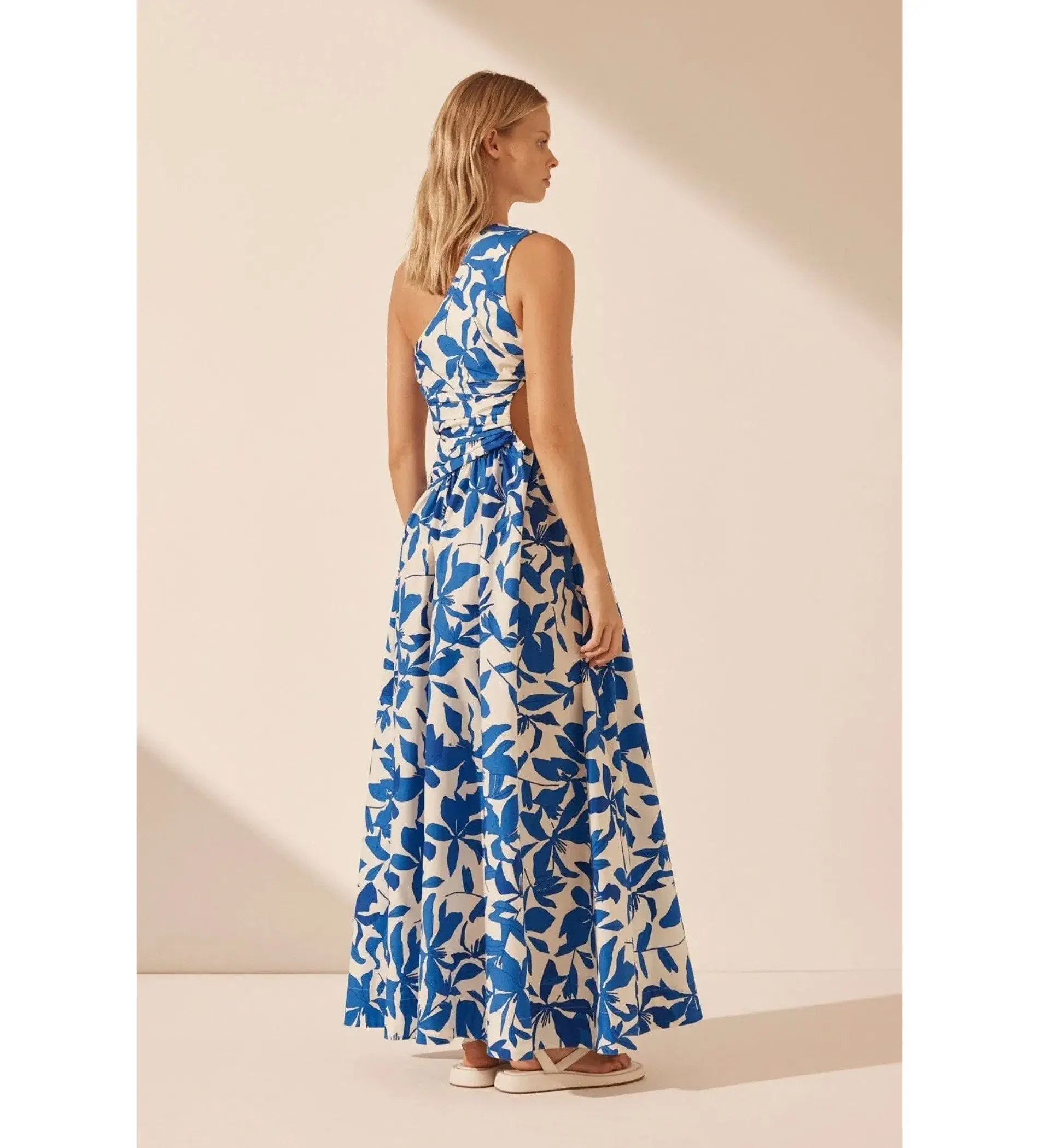 Shona Joy Bleue Asymmetrical Cut Out Maxi Dress Size AU 8 - Image 4