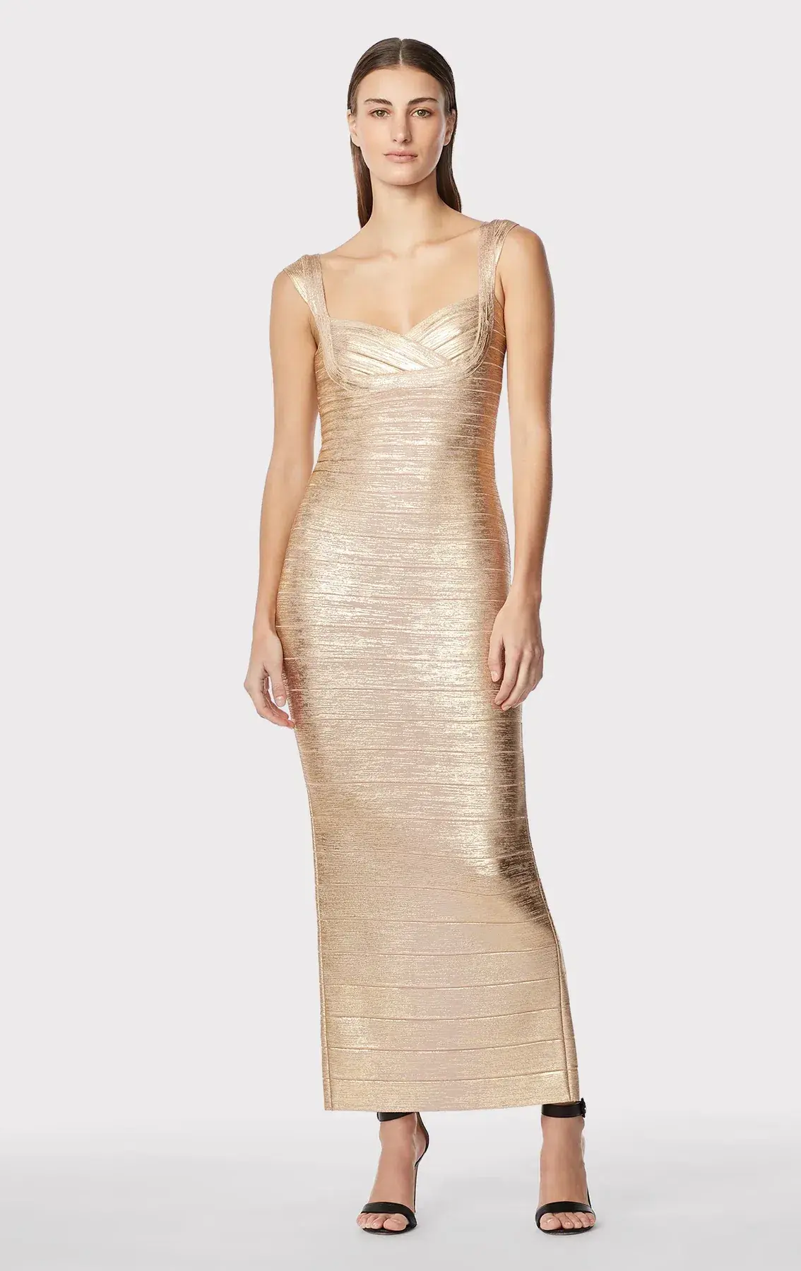 Herve Leger Sweetheart Gown Gold Size AU 10 - Image 1
