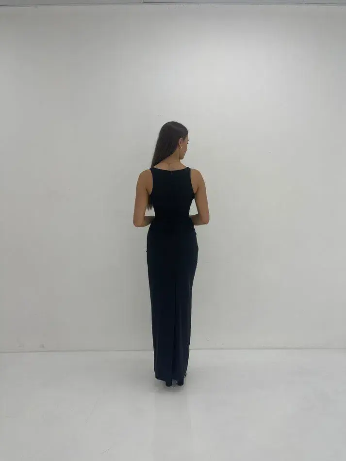 Christopher Esber Arced Column Gown Maxi Black Size AU 8 - Image 3